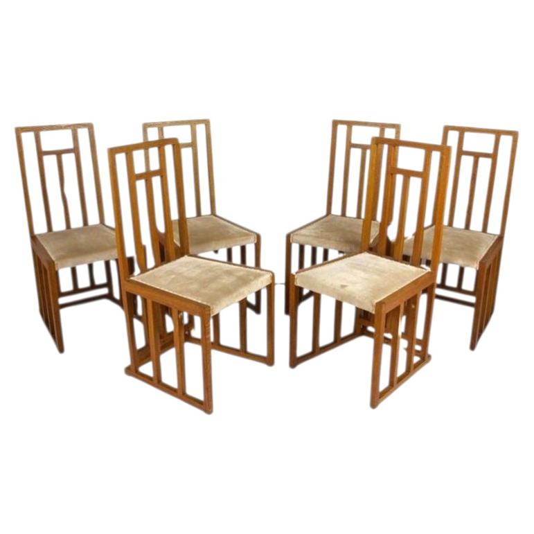20th Century Art Nouveau Dining Chairs, Set Of 6, Josef Hoffmann, ca. 1901 For Sale