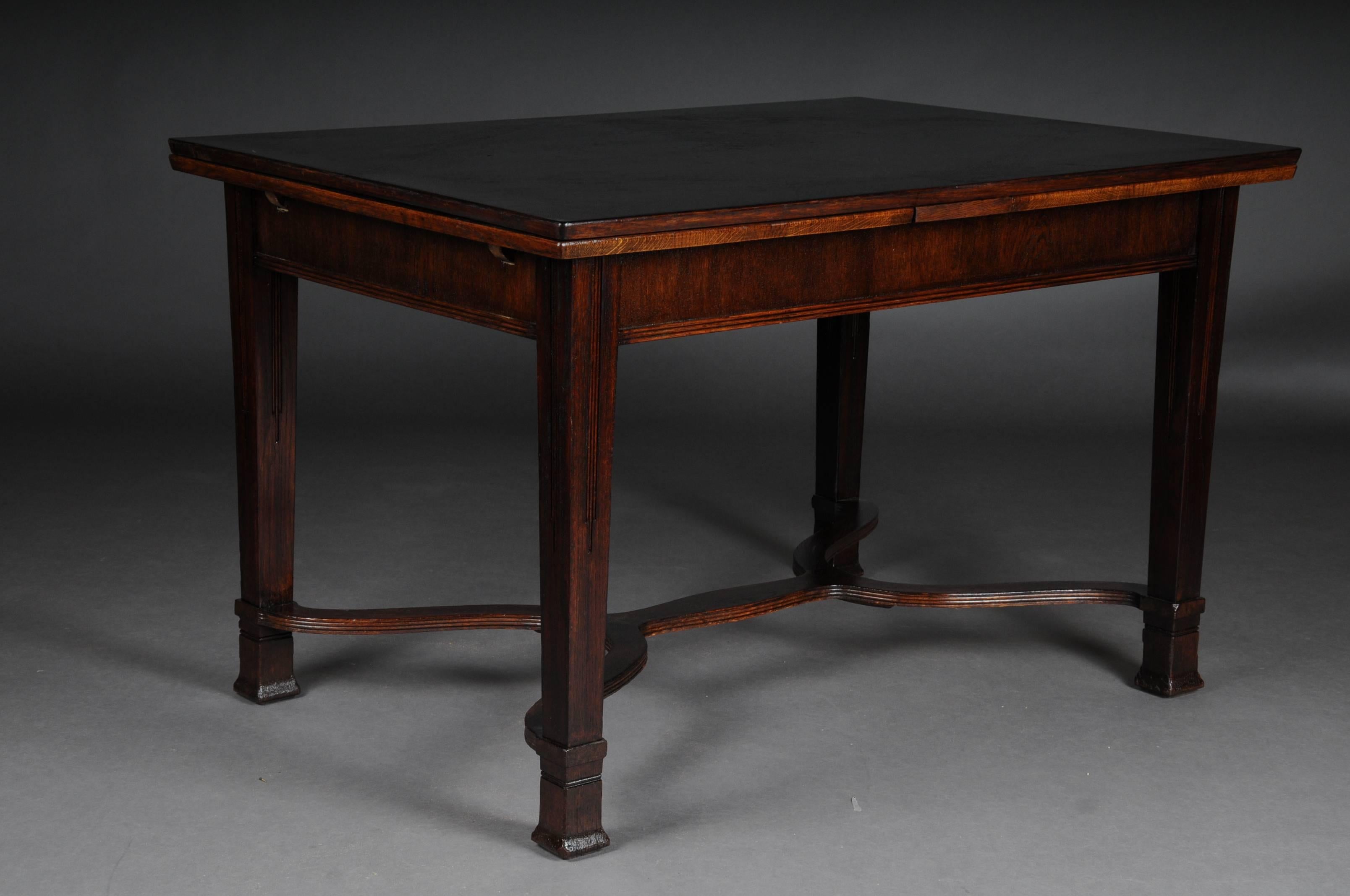 French 20th Century Art Nouveau Dining Table, Extendable Oak