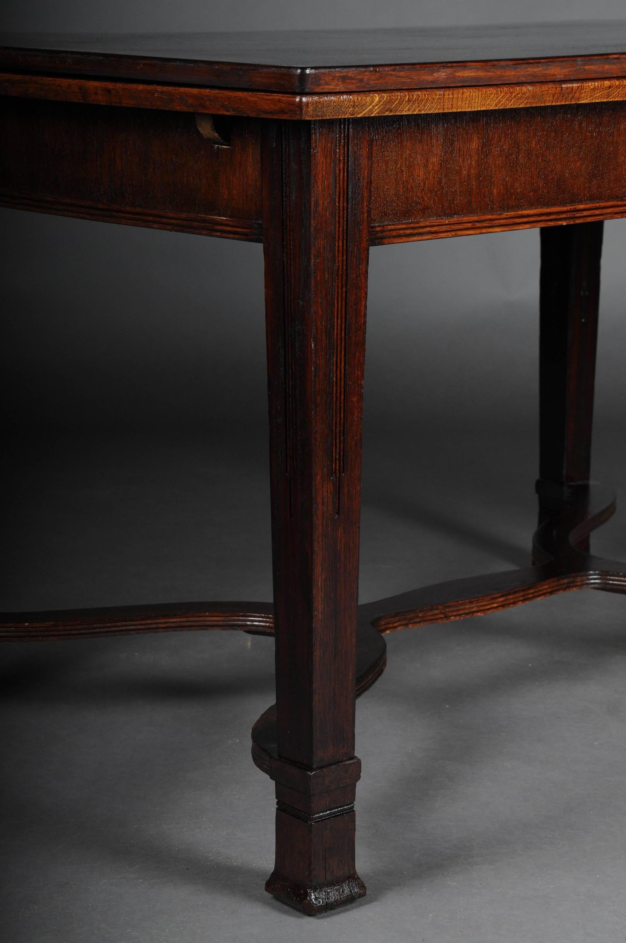 20th Century Art Nouveau Dining Table, Extendable Oak 3