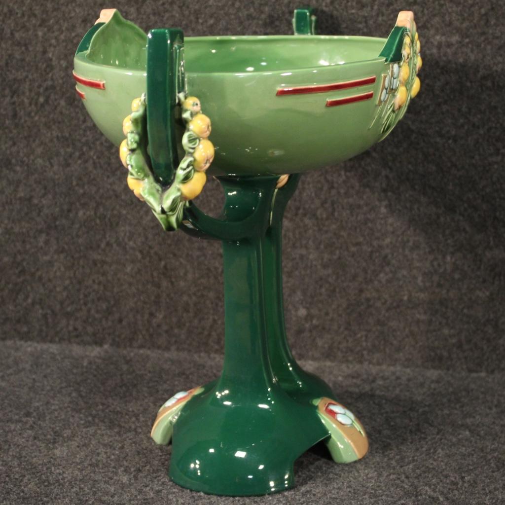 Vase autrichien en céramique majolique Eichwald Art Nouveau du 20e siècle, 1920 3