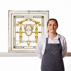 Jugendstil-Fenster des 20. Jahrhunderts aus geätztem Glas