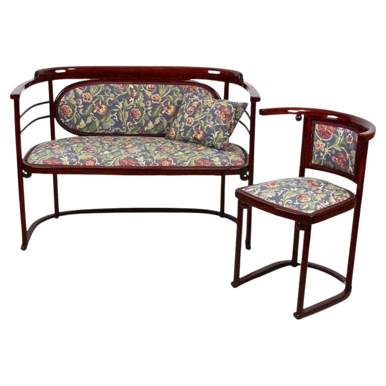 Juego de asientos de madera curvada "Fledermaus" Art Nouveau del siglo XX de Kohn, AT ca. 1907 en venta