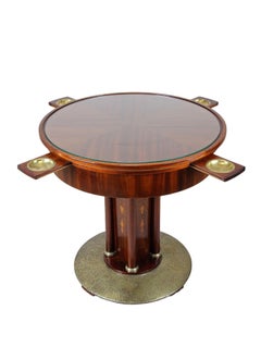 20th Century Art Nouveau Gaming Table/ Coffee Table, Brass Base, AT circa 1910