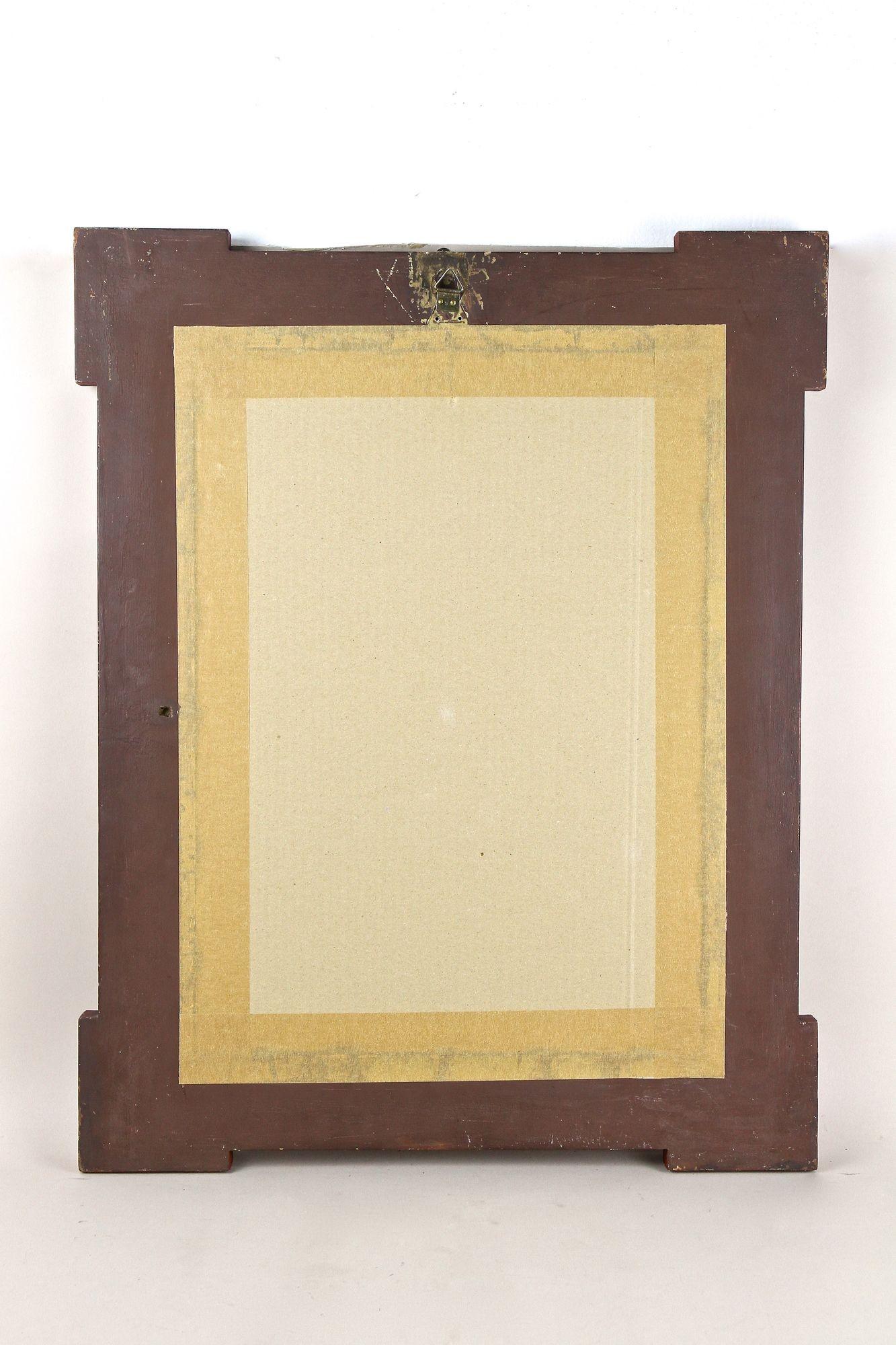 20th Century Art Nouveau Gilt/ Red Wall Mirror With Floral Carvings, AT ca. 1900 For Sale 12