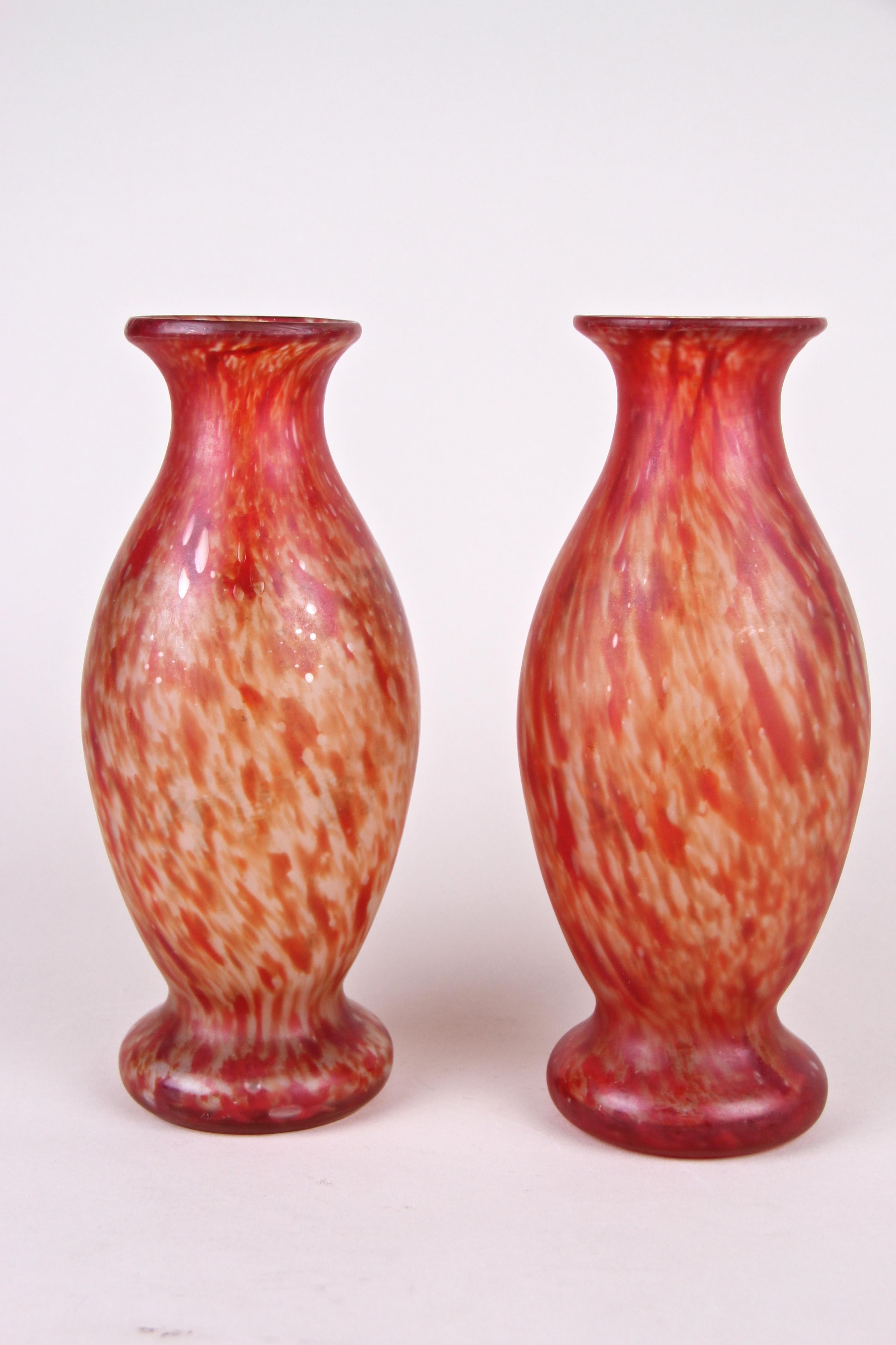 French 20th Century Art Nouveau Glass Vases, France, circa 1900