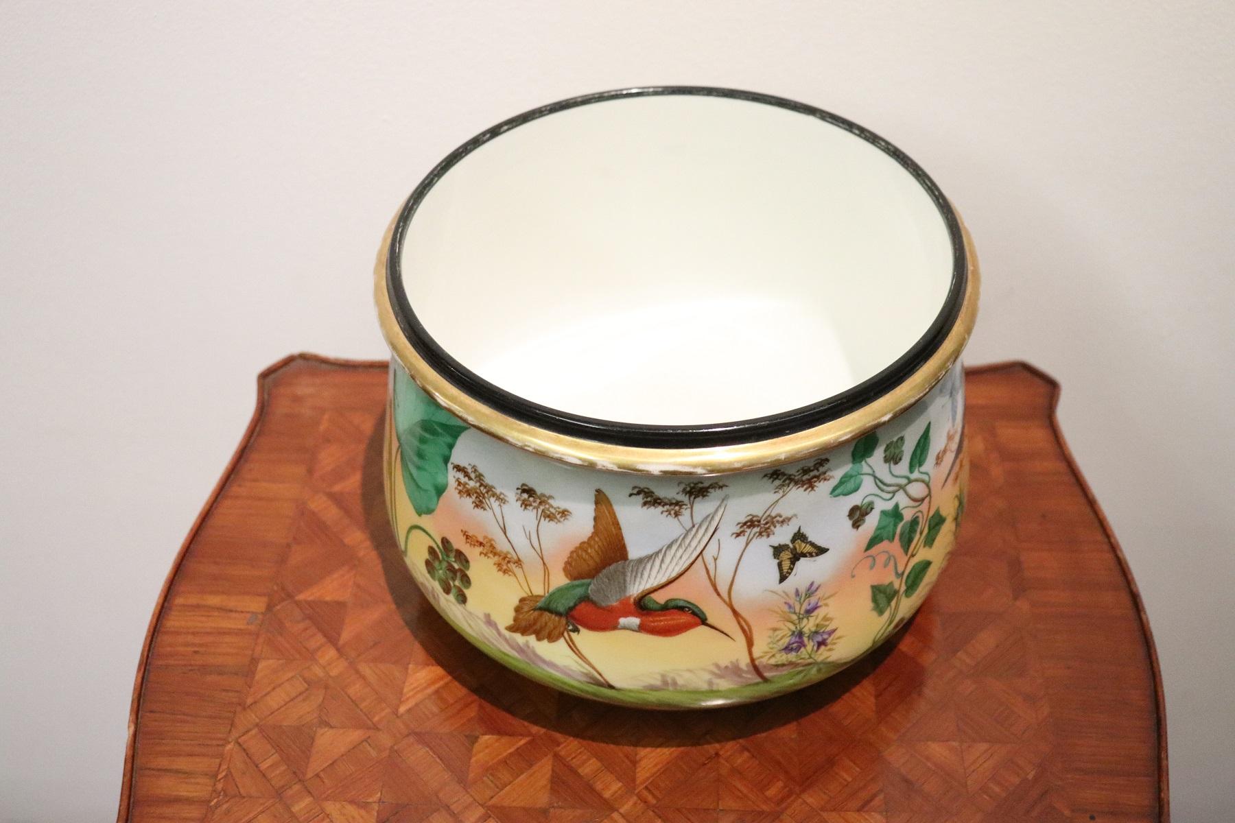 20th Century Art Nouveau Hand Painted Ceramic Vase, 1920s In Good Condition In Casale Monferrato, IT