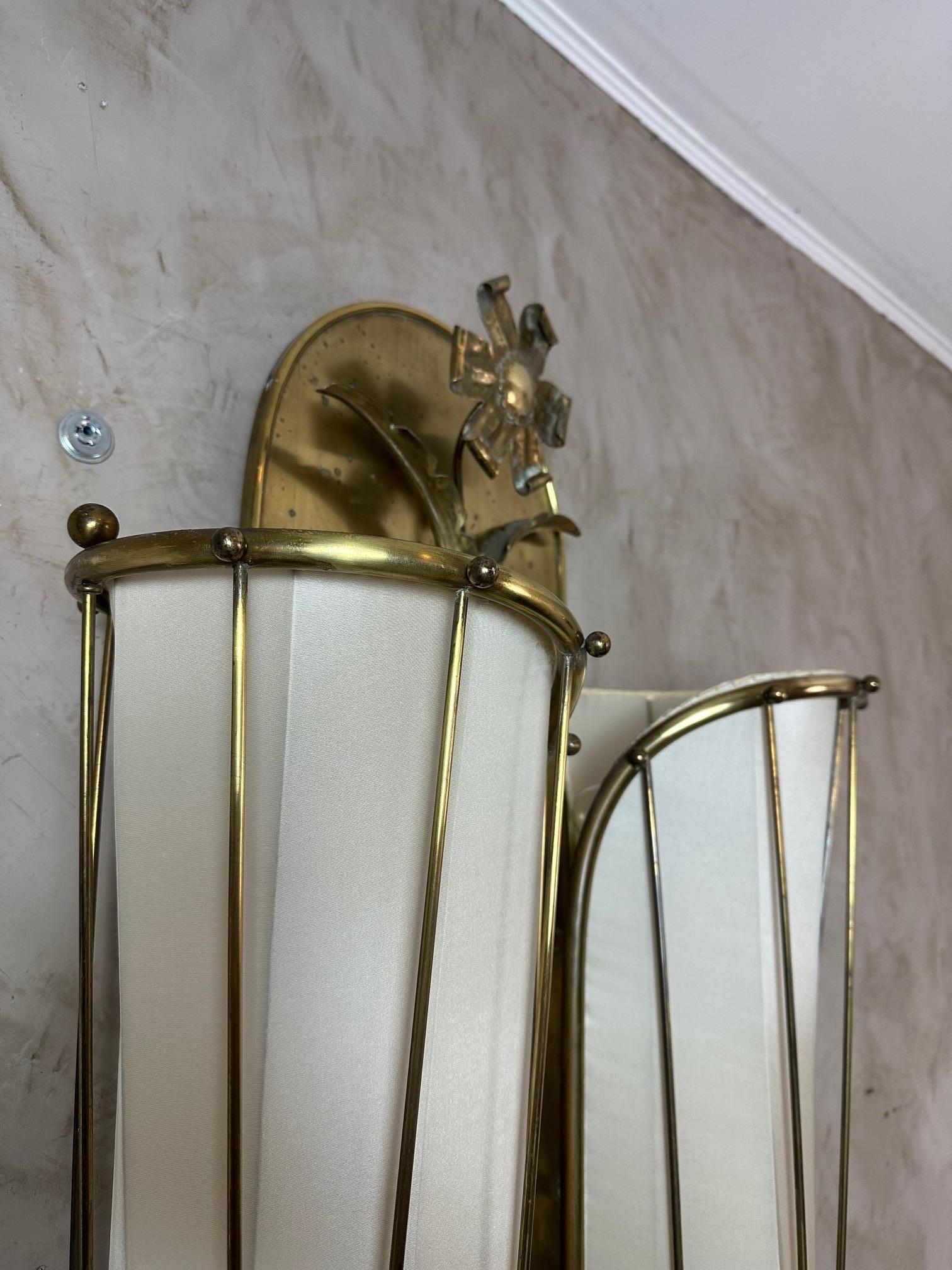 Art nouveau du XXe siècle dans le goût de JL Lobmeyr Applique en laiton, années 1925 en vente 4