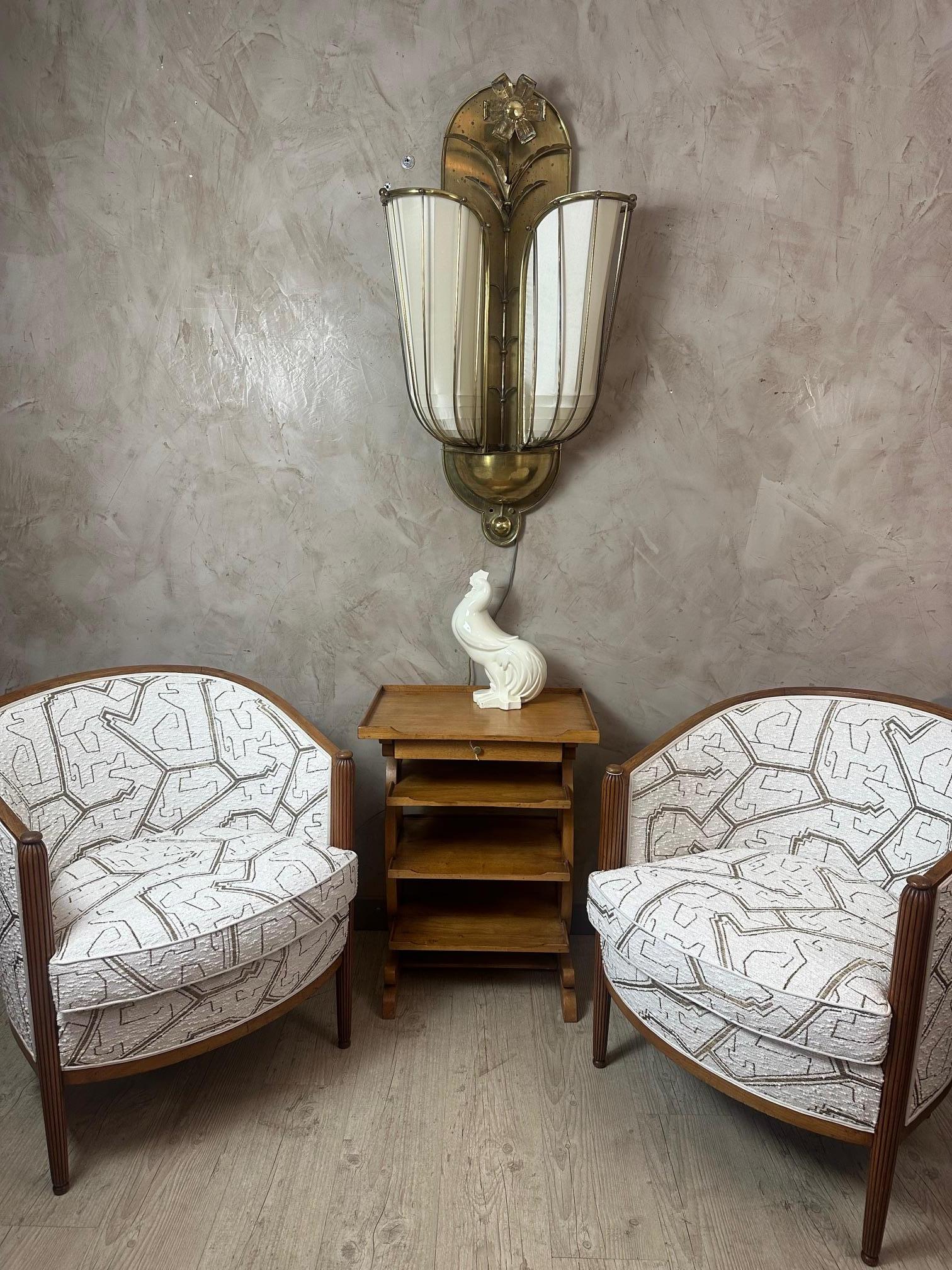 Art nouveau du XXe siècle dans le goût de JL Lobmeyr Applique en laiton, années 1925 en vente 10