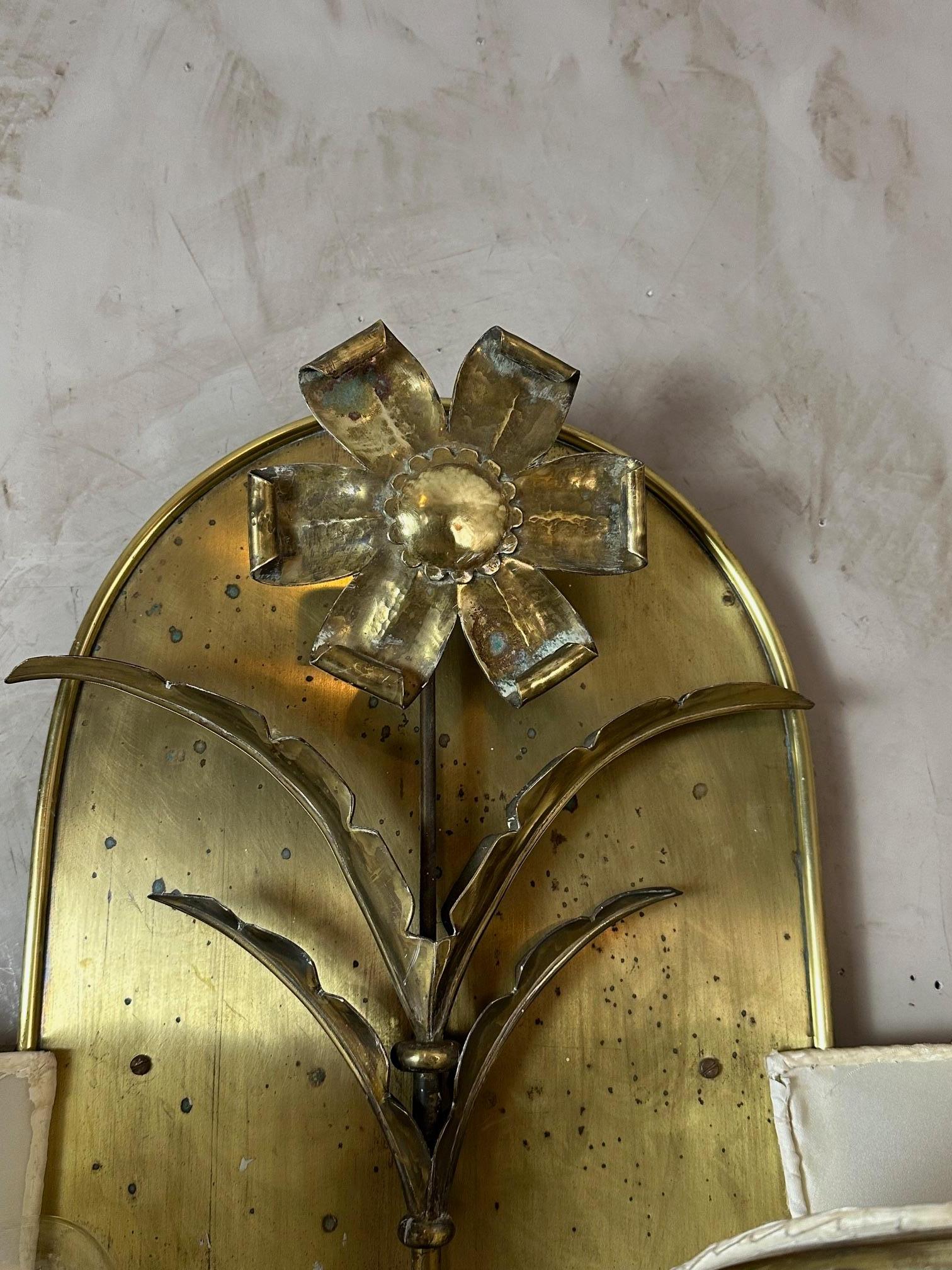 Début du 20ème siècle Art nouveau du XXe siècle dans le goût de JL Lobmeyr Applique en laiton, années 1925 en vente