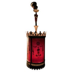 Grande lampe à suspension de théâtre Art nouveau du XXe siècle, style Art nouveau