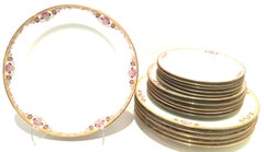 20th Century Art Nouveau Limoges France Dinnerware Set of 17 by, M. Redon