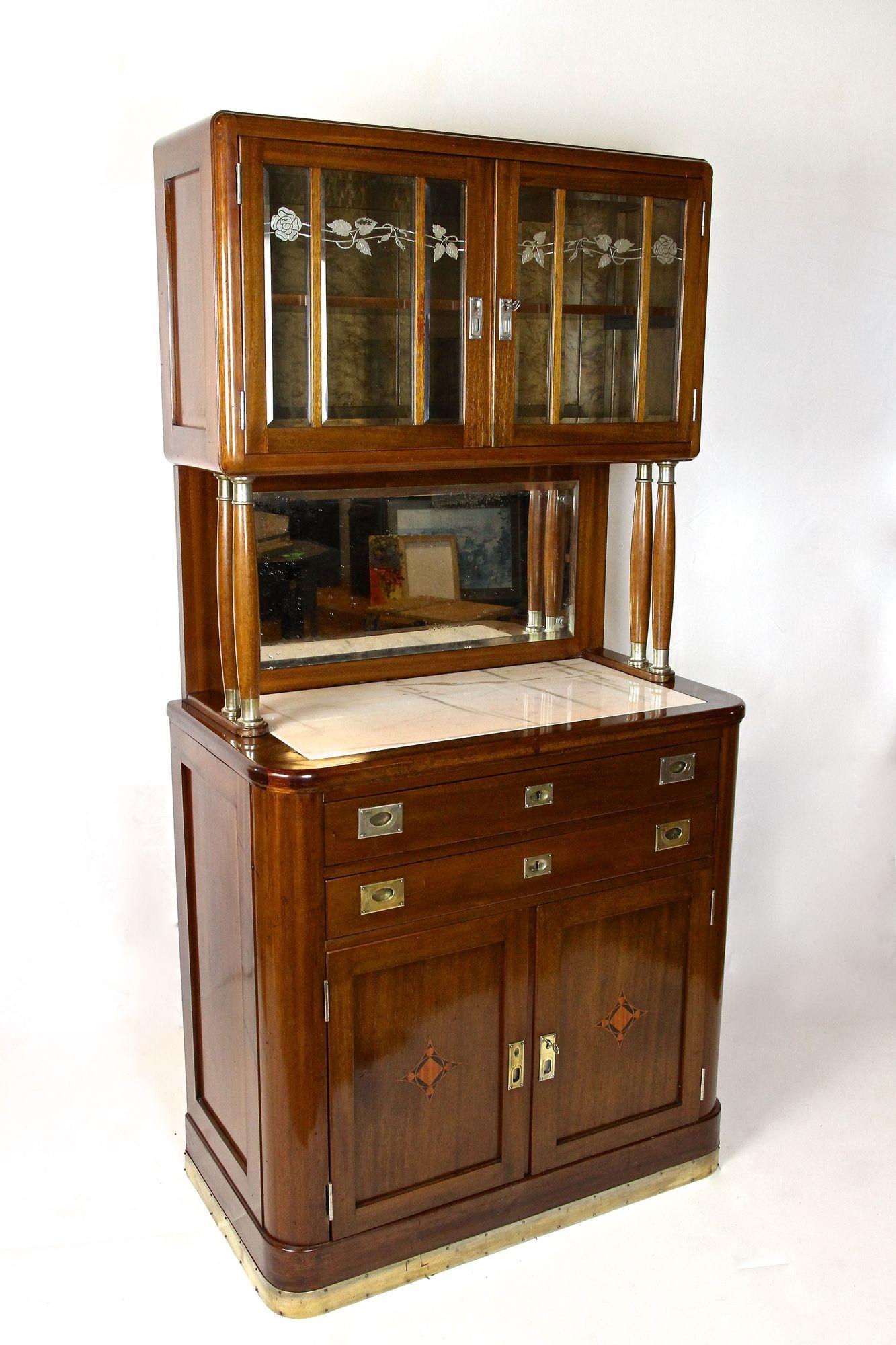 20th Century Art Nouveau Mahogany Buffet/ Cabinet by H. Bäck, Austria circa 1910 For Sale 4