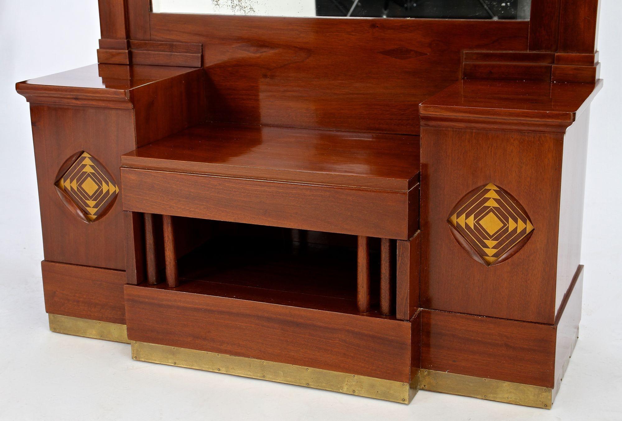 Consolle con specchio in mogano Art Nouveau del XX secolo di J. & J. Hermann, AT 1905 ca. in vendita 5