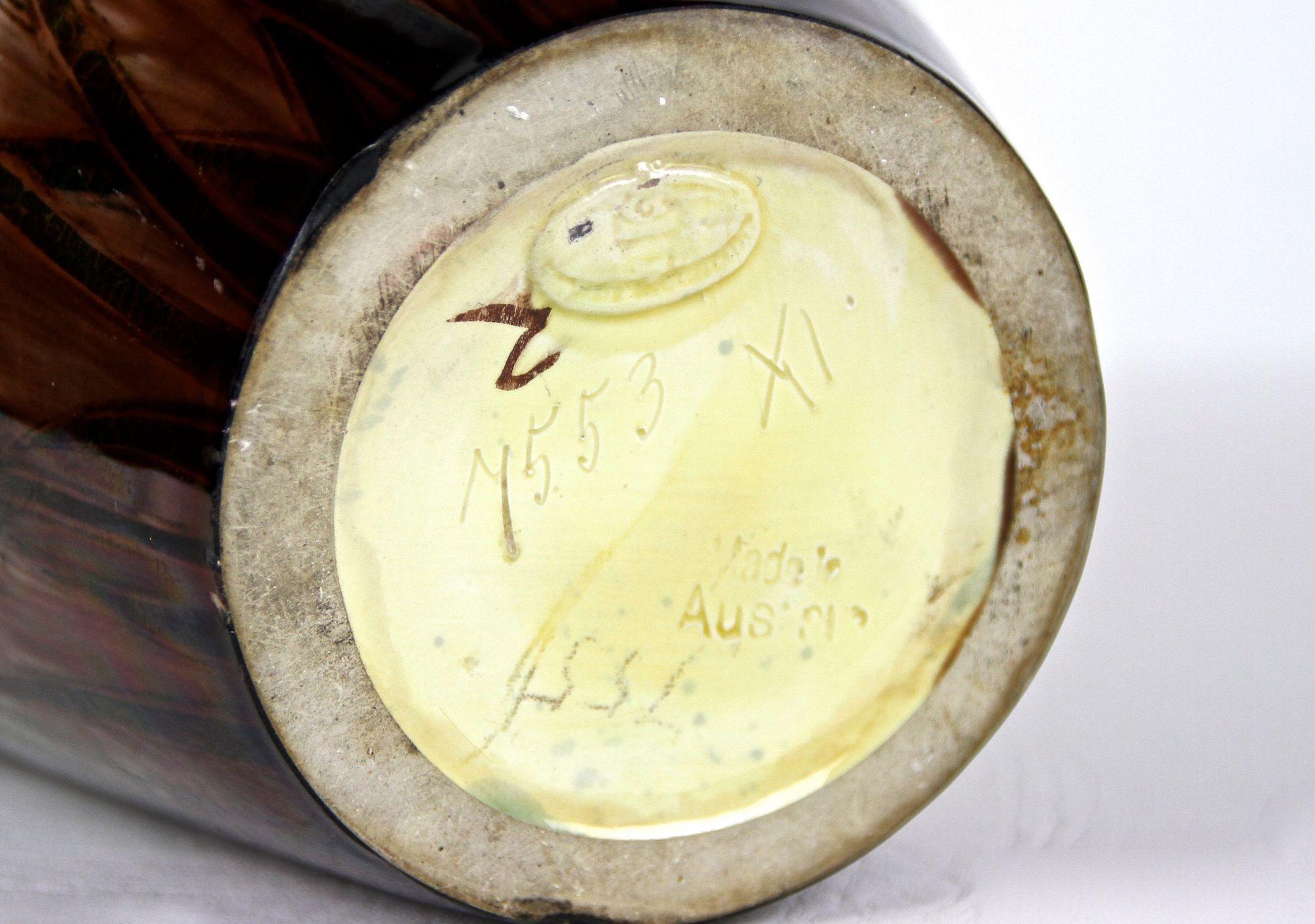 Vase en majolique Art nouveau du 20e siècle par Gerbing & Stephan, AT vers 1910 en vente 7