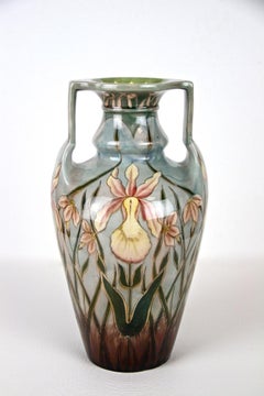 Jugendstil-Majolika-Vase des 20. Jahrhunderts von Gerbing & Stephan, AT ca. 1910