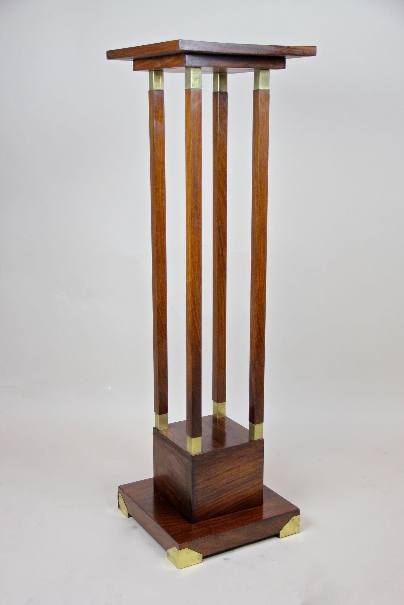 Pedestal de palisandro Art Nouveau del siglo XX, Austria, hacia 1900 Latón en venta