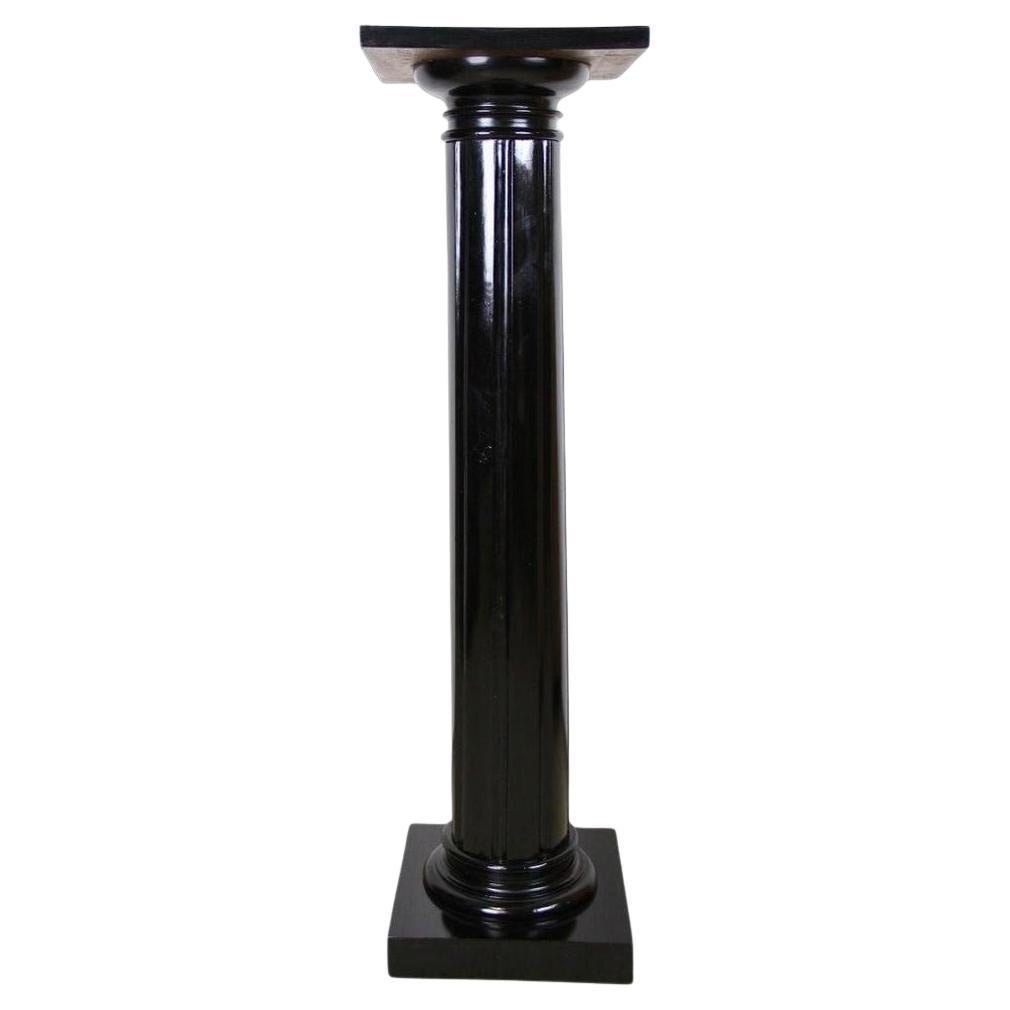 20th Century Art Nouveau Pedestal or Column, ebonized /handcarved, AT ca. 1900 For Sale