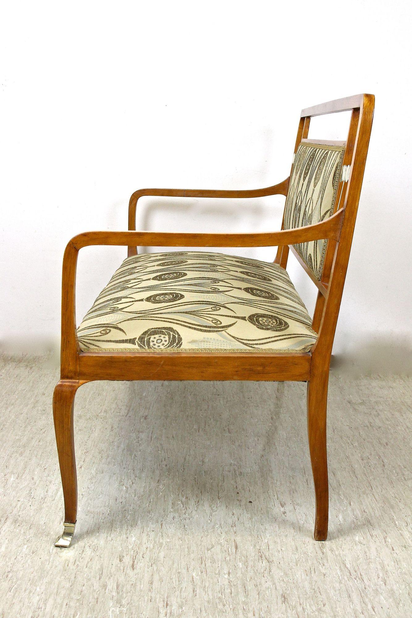 Suite de salon Art nouveau du XXe siècle avec éléments en laiton, Autriche vers 1910 en vente 3