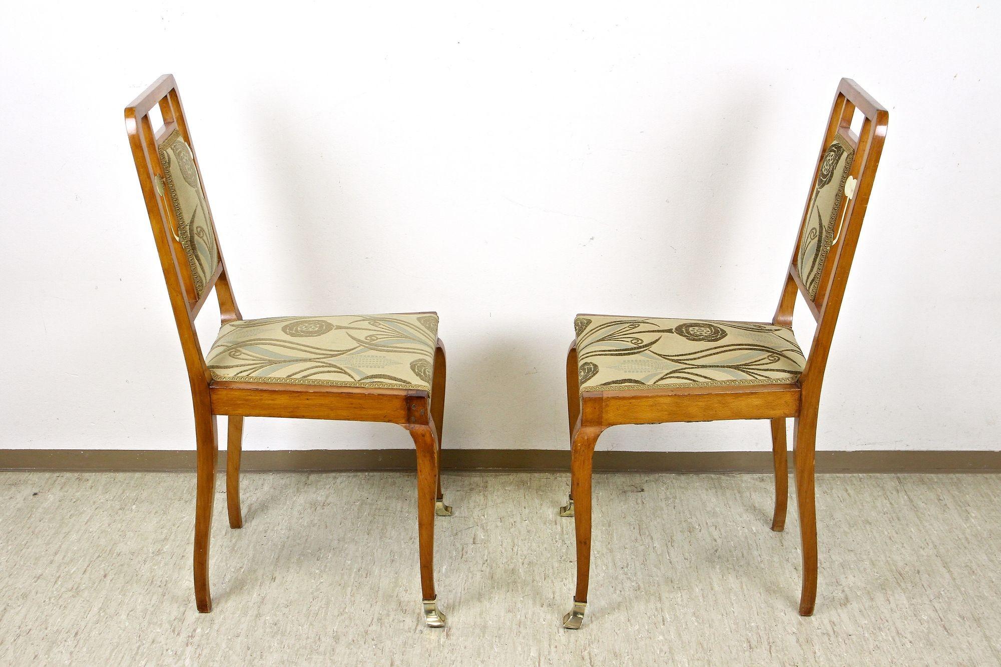 Suite de salon Art nouveau du XXe siècle avec éléments en laiton, Autriche vers 1910 en vente 8
