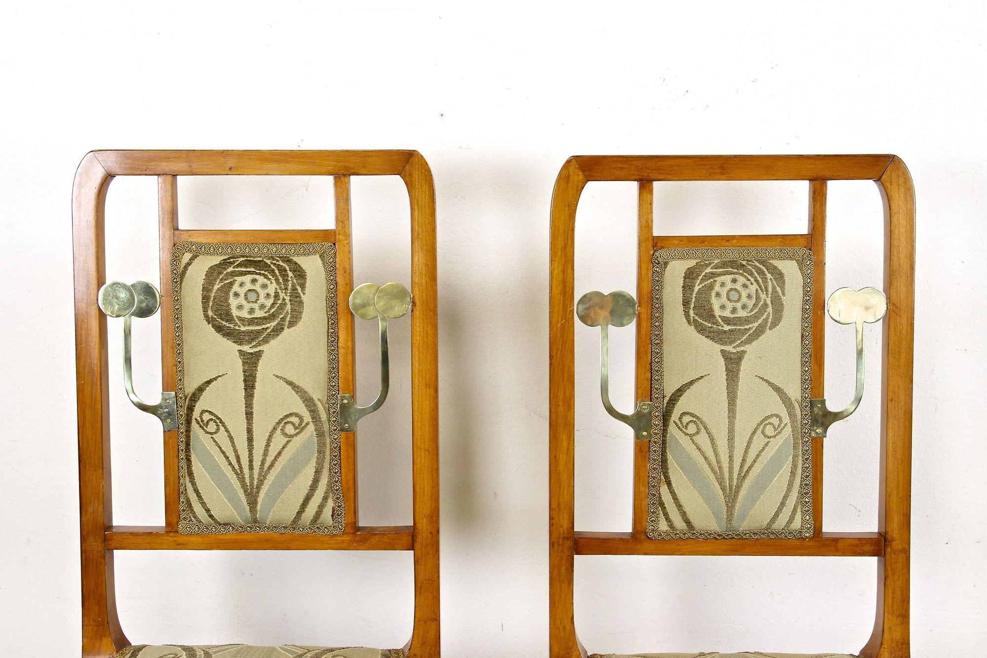 Suite de salon Art nouveau du XXe siècle avec éléments en laiton, Autriche vers 1910 en vente 9