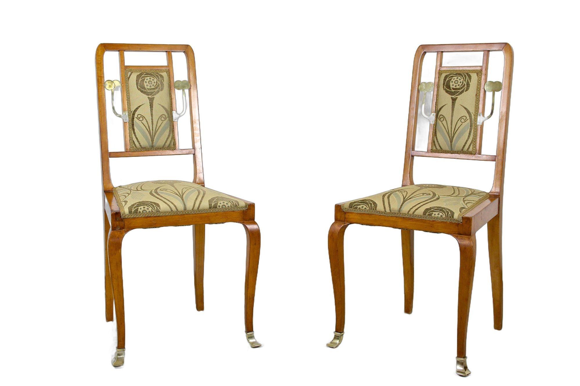 Autrichien Suite de salon Art nouveau du XXe siècle avec éléments en laiton, Autriche vers 1910 en vente