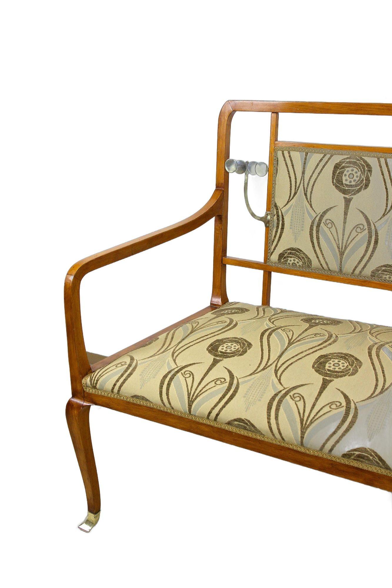 Laiton Suite de salon Art nouveau du XXe siècle avec éléments en laiton, Autriche vers 1910 en vente