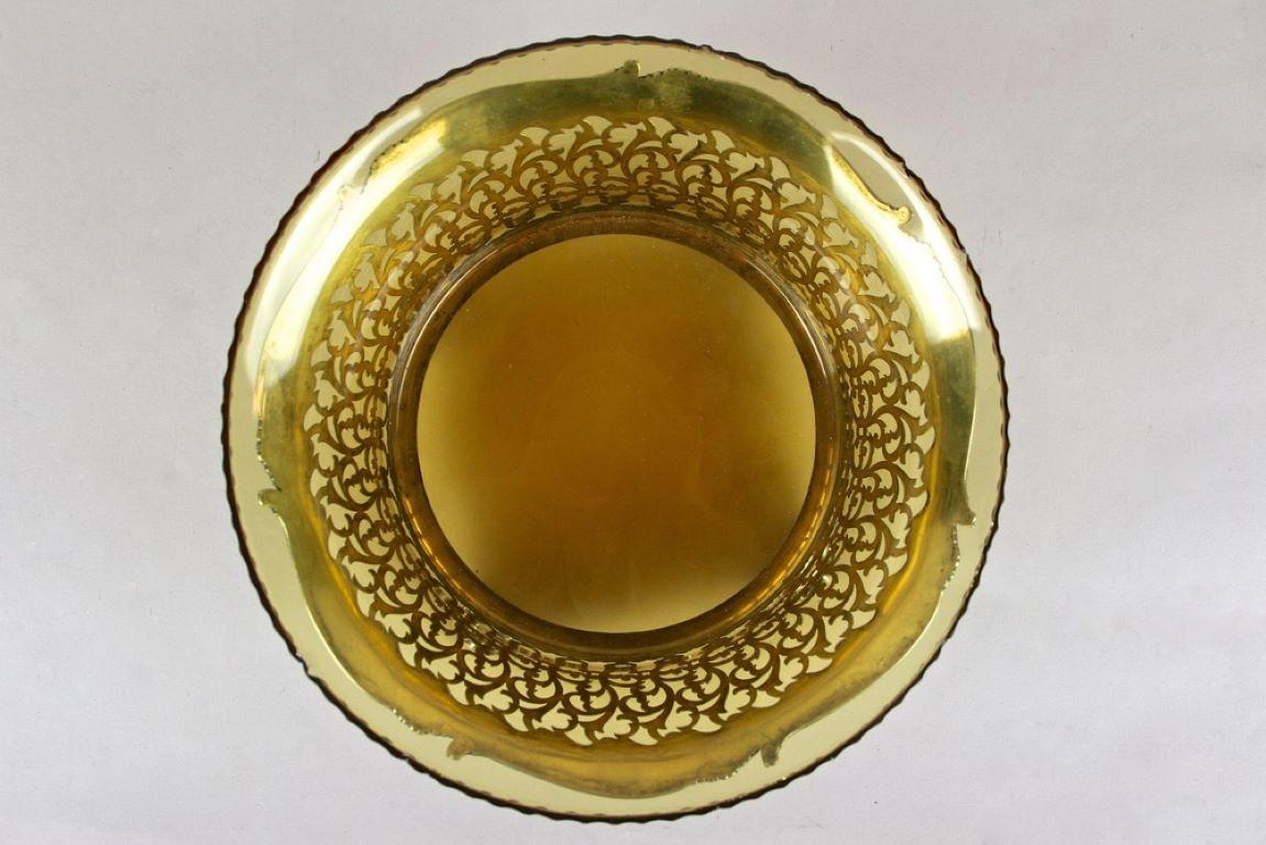 20th Century Art Nouveau Silver Basket With Ambercolored Glass Bowl, AT ca. 1900 For Sale 4