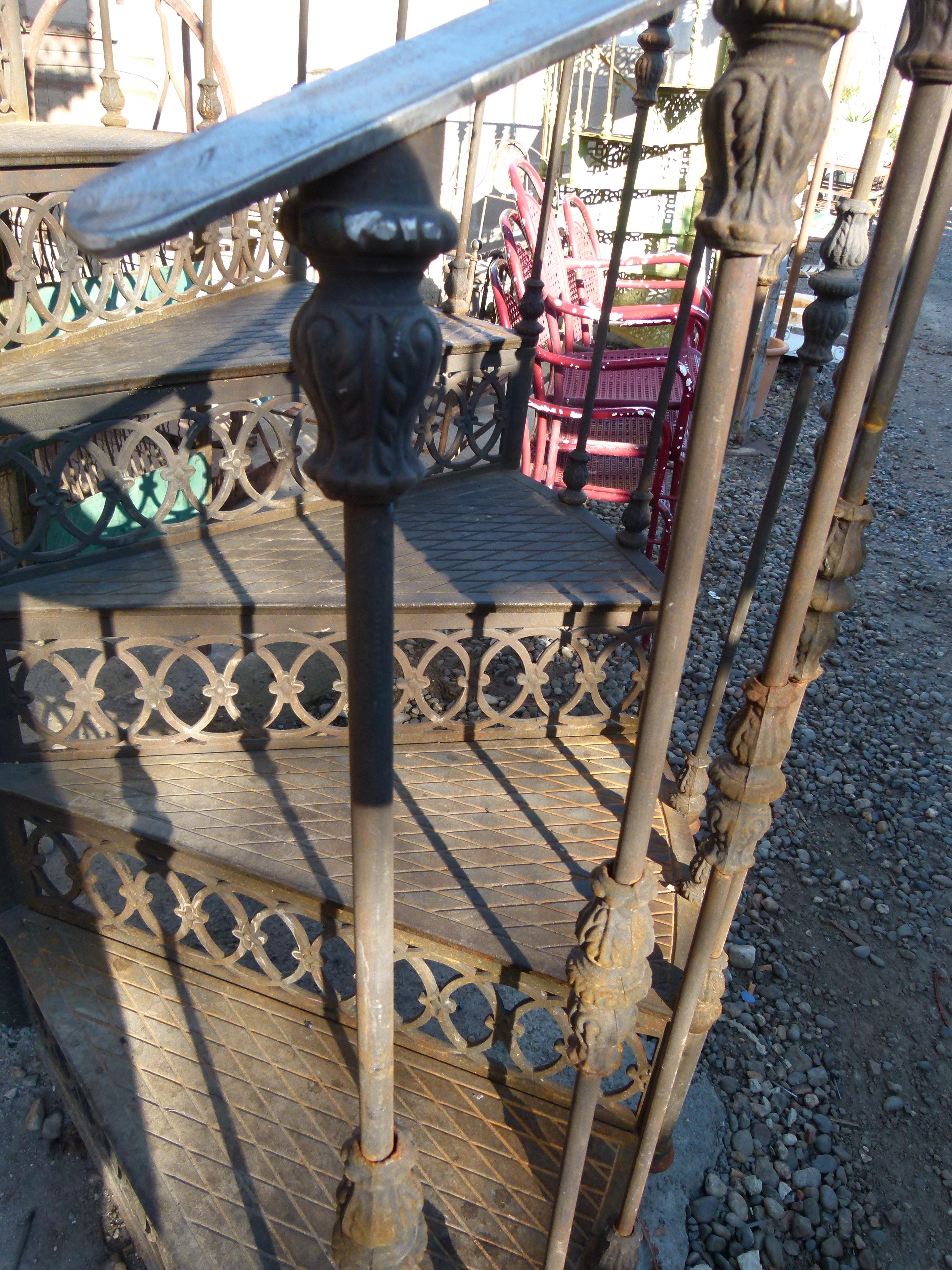 20th Century Art Nouveau Style Cast Iron Spiral Staircase from Spain 3