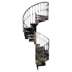 20th Century Art Nouveau Style Cast Iron Spiral Staircase from Spain