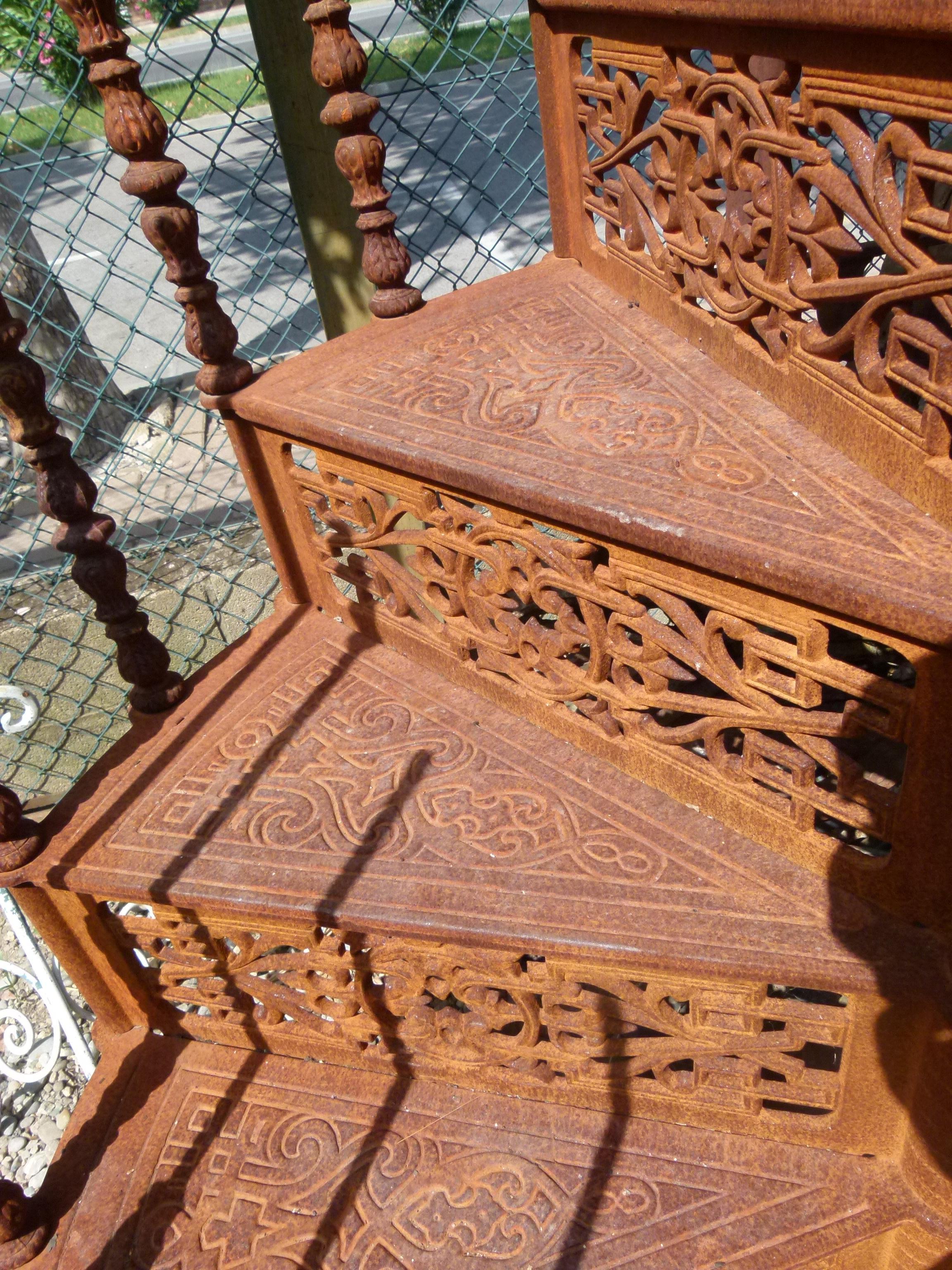 20th Century Art Nouveau Style Iron Spiral Staircase For Sale 2