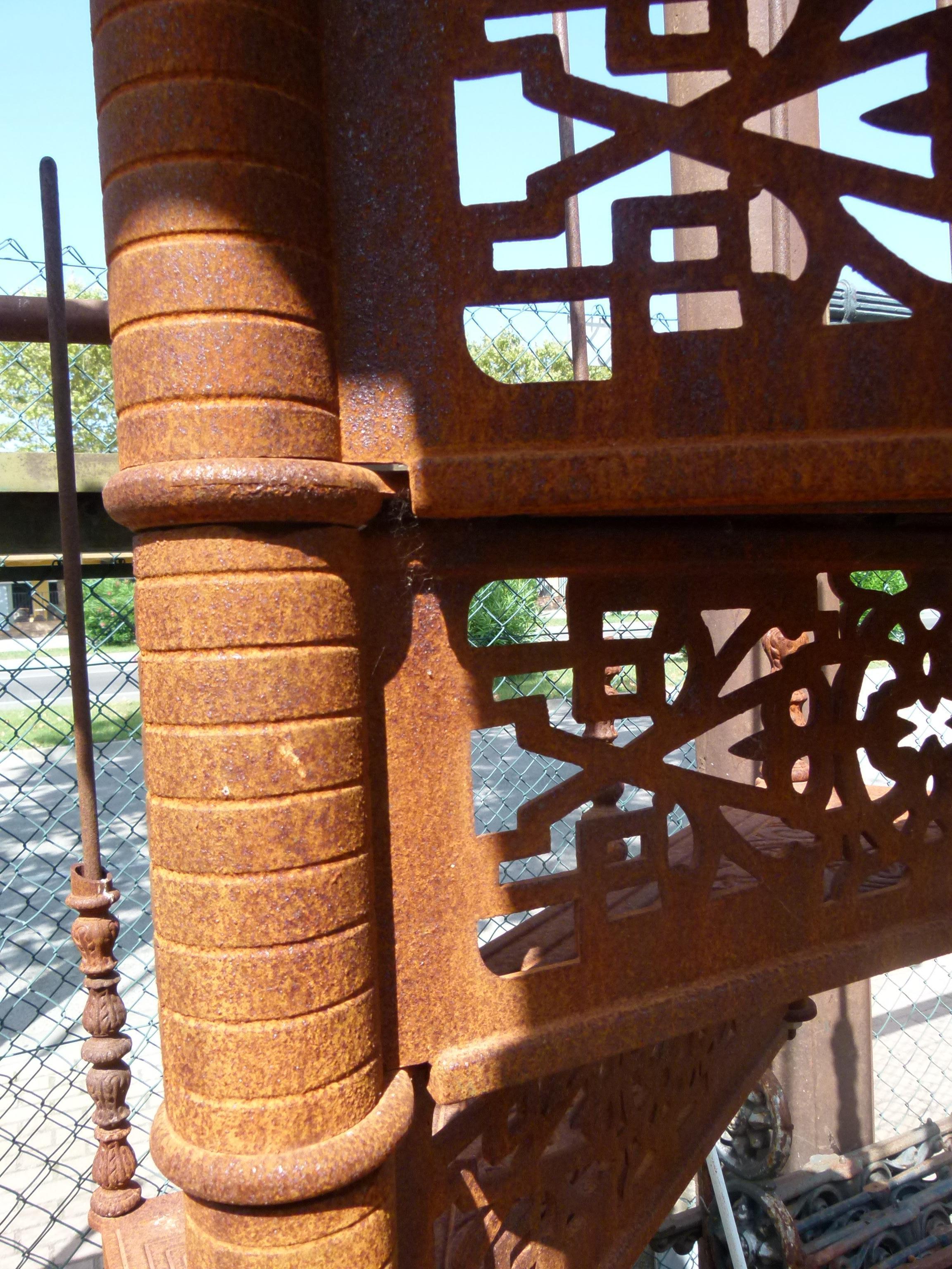 20th Century Art Nouveau Style Iron Spiral Staircase 3