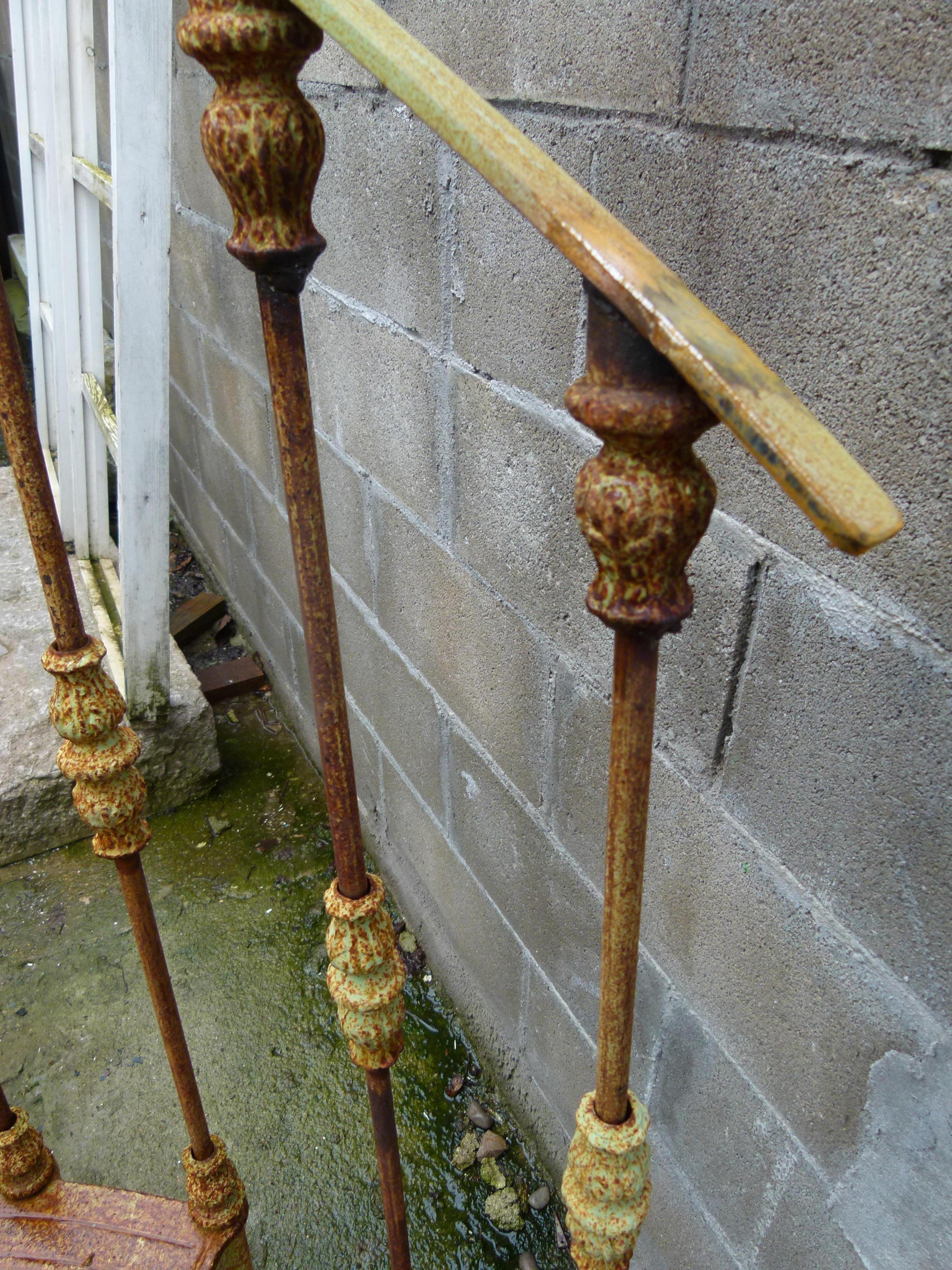 20th Century Art Nouveau Style Iron Spiral Staircase 3