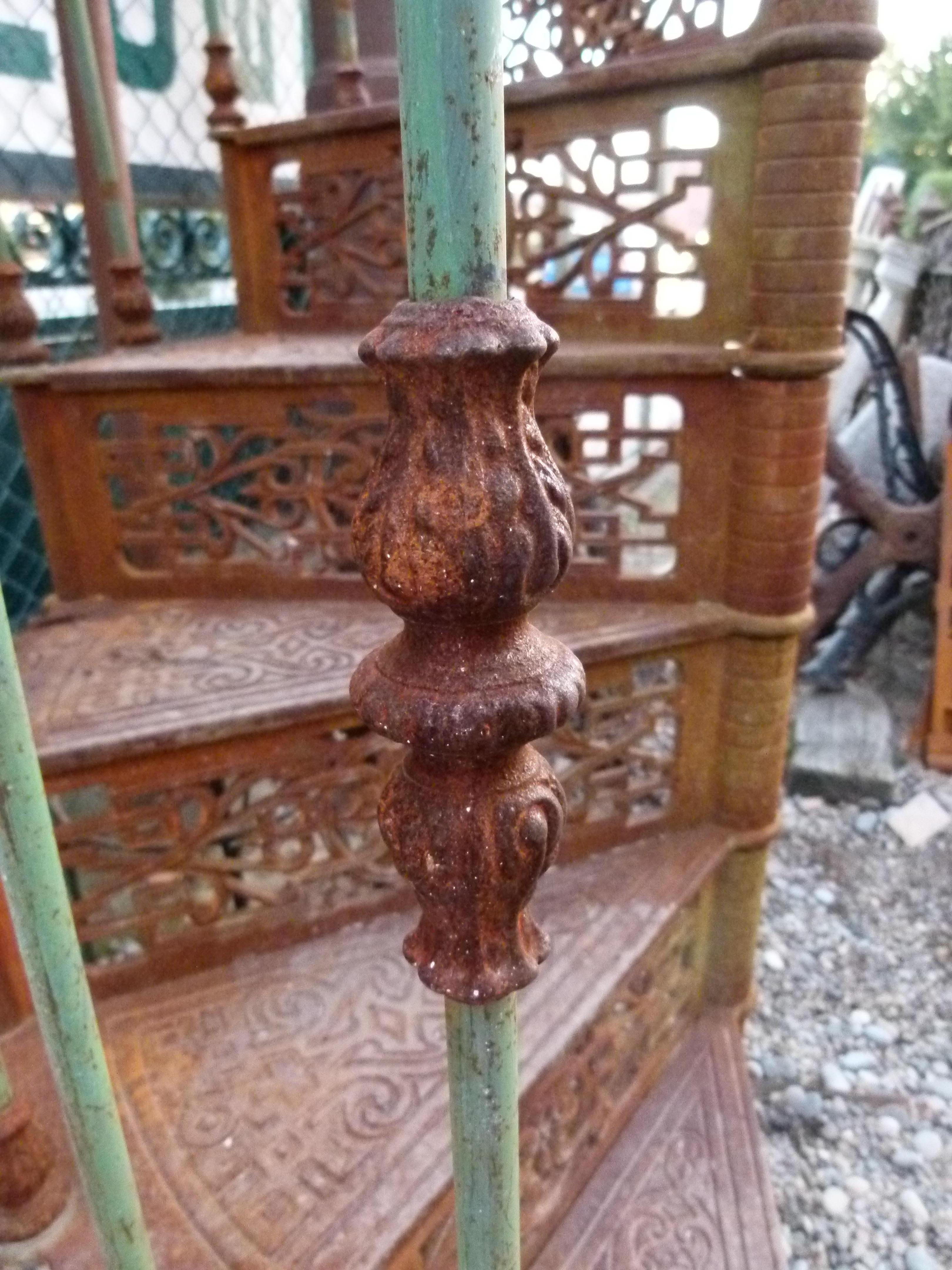 20th Century Art Nouveau Style Iron Spiral Staircase 1