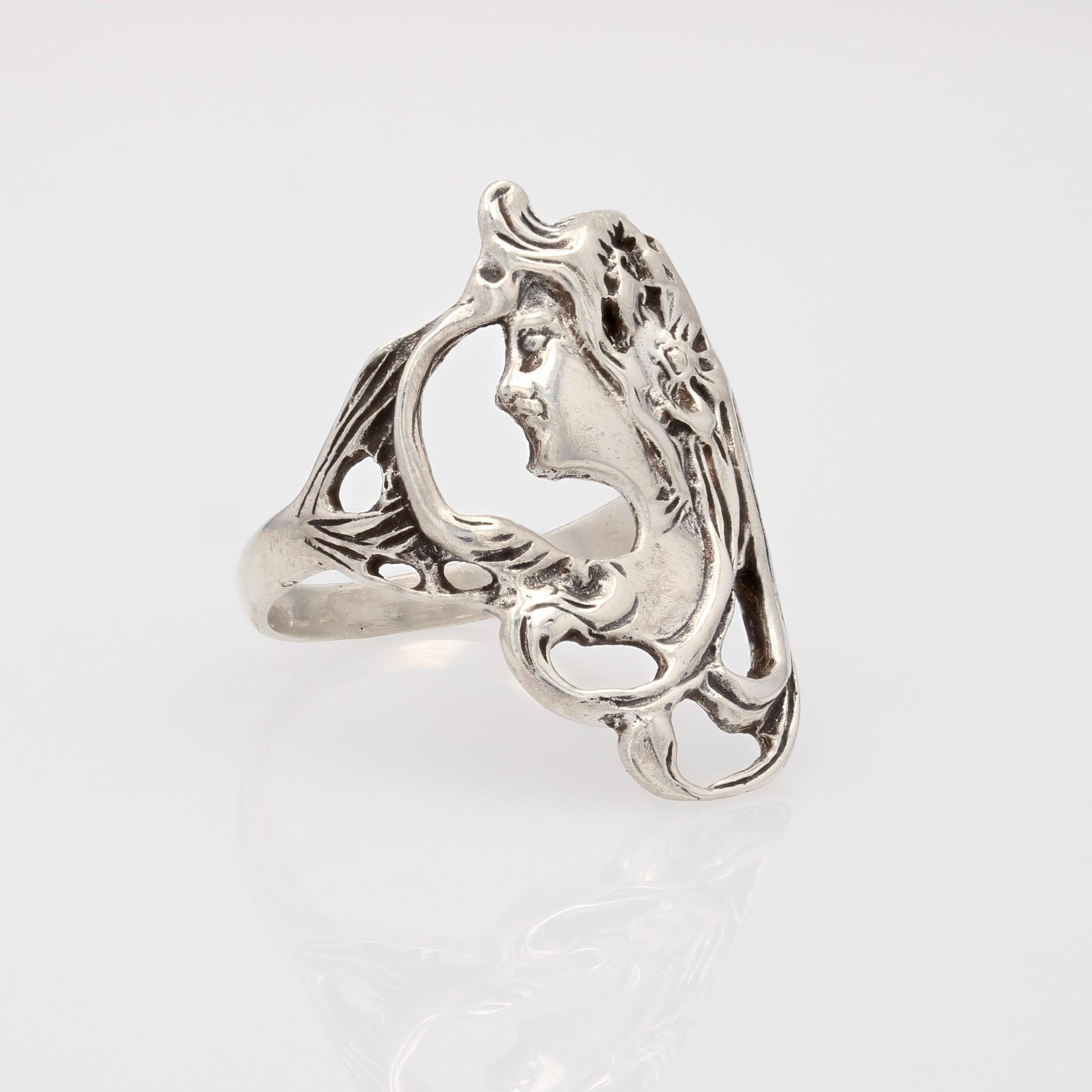 Bague en argent du 20e siècle de style Art nouveau en vente 1