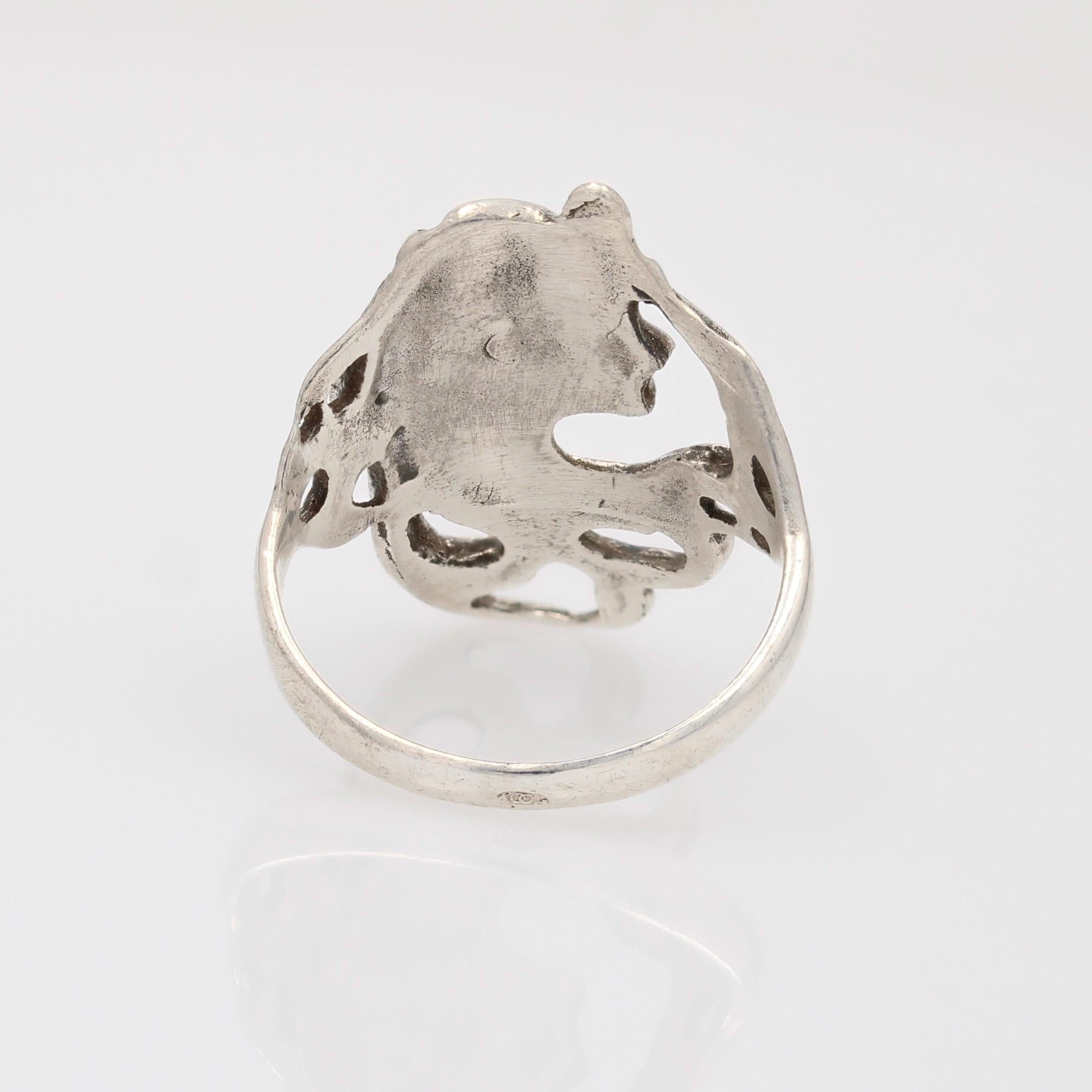 Bague en argent du 20e siècle de style Art nouveau en vente 3