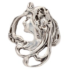 Bague en argent du 20e siècle de style Art nouveau