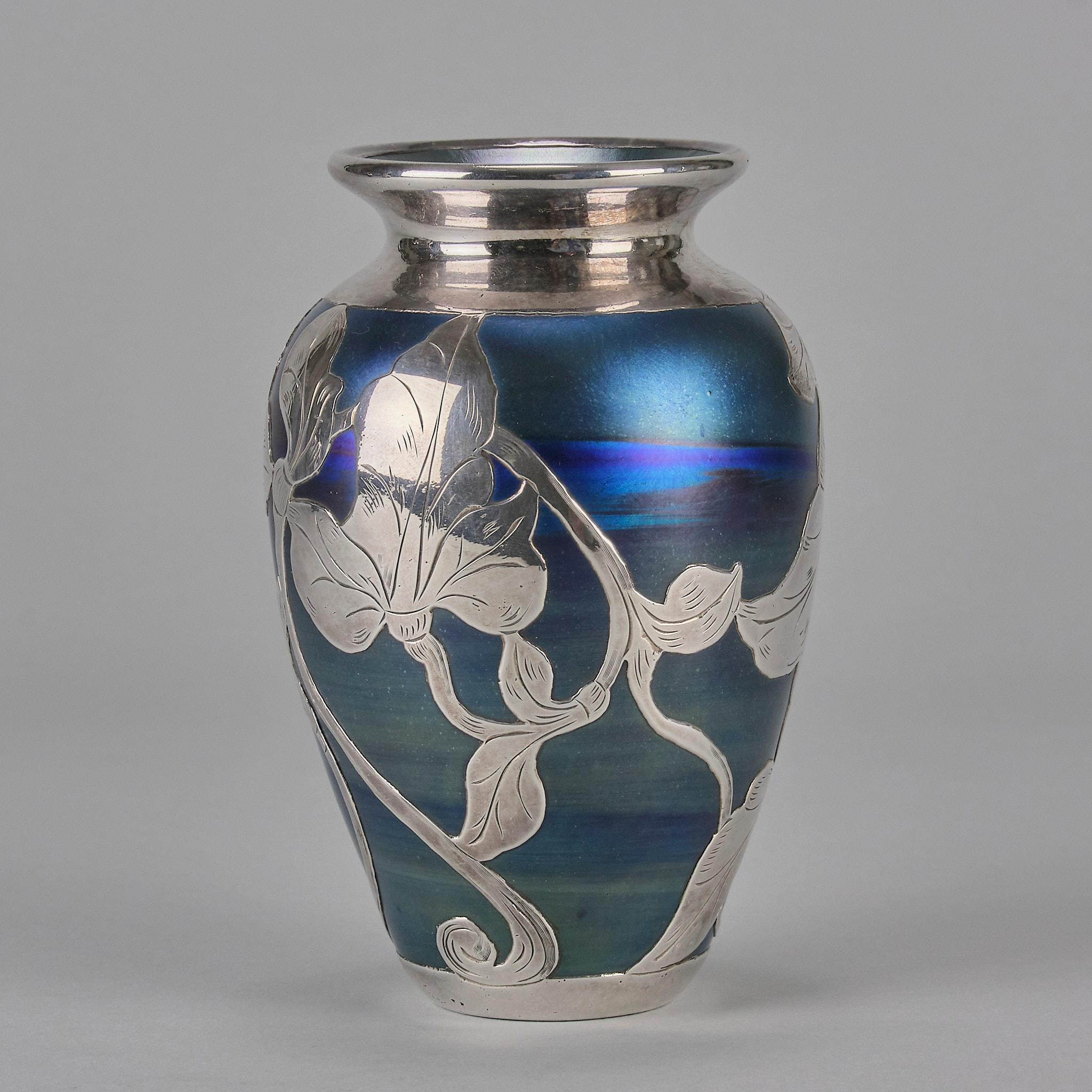 Glass 20th Century Art Nouveau Vase Entitled 