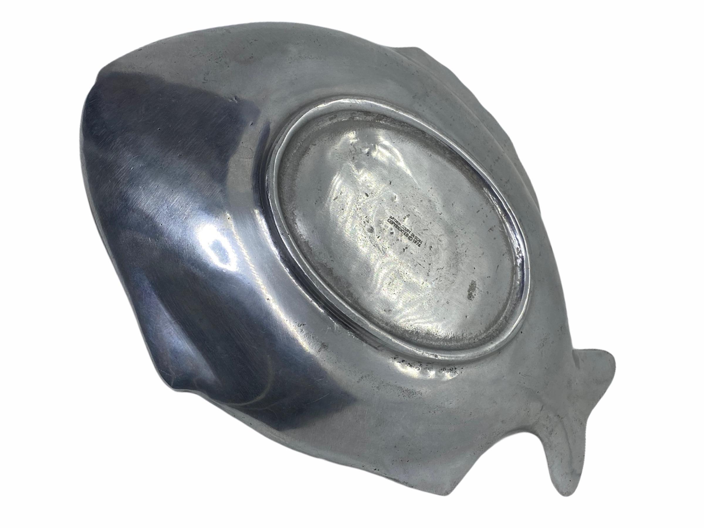 Late 20th Century 20th Century Arthur Court Fish Aluminum Tray Plate Platter, 1976
