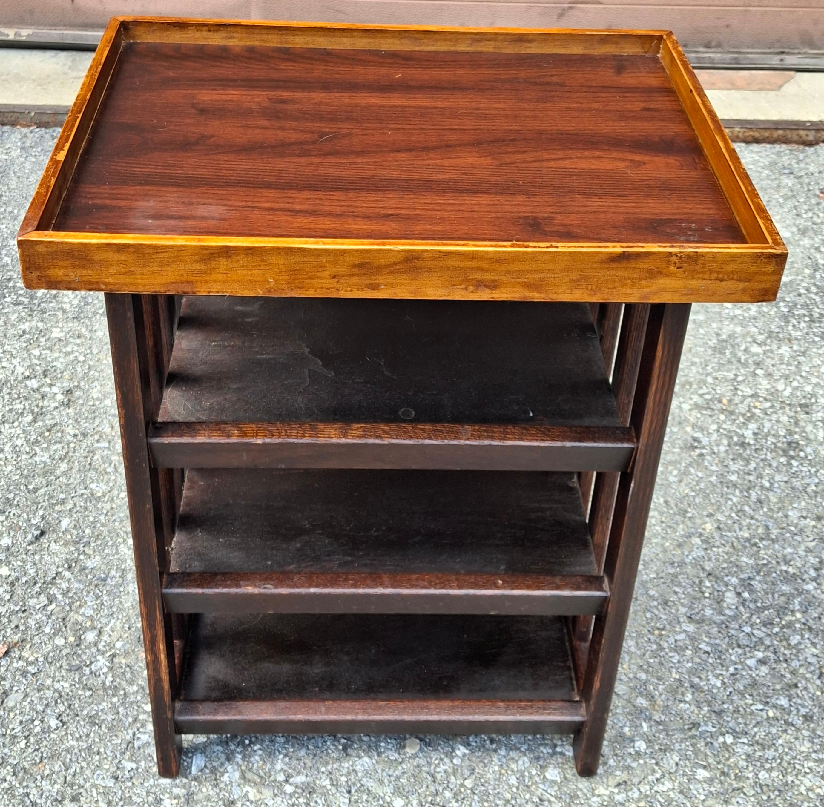 Stained 20th Century Arts and Crafts Oak Four Tier Etagere Side Table For Sale