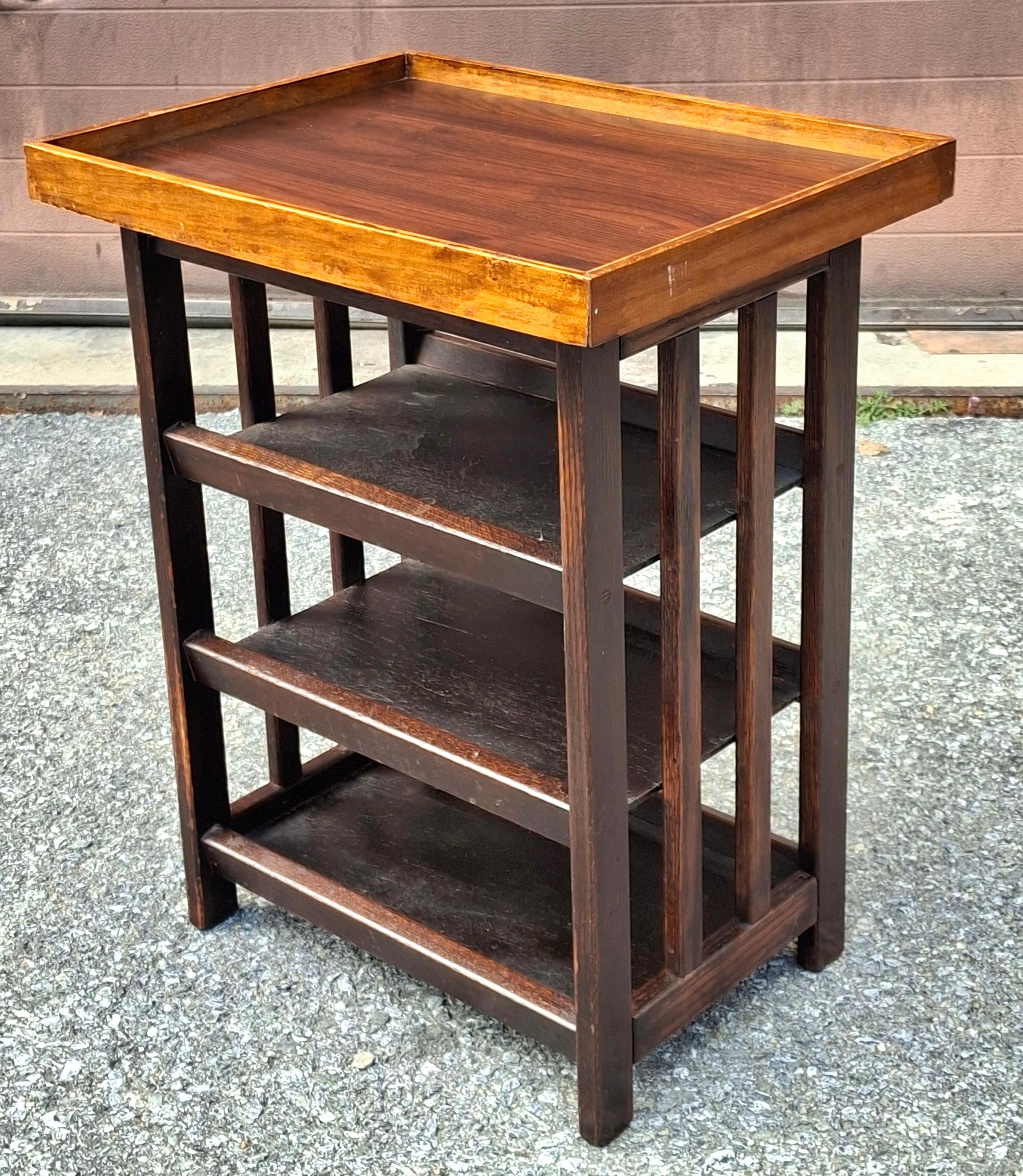 20th Century Arts and Crafts Oak Four Tier Etagere Side Table For Sale 1