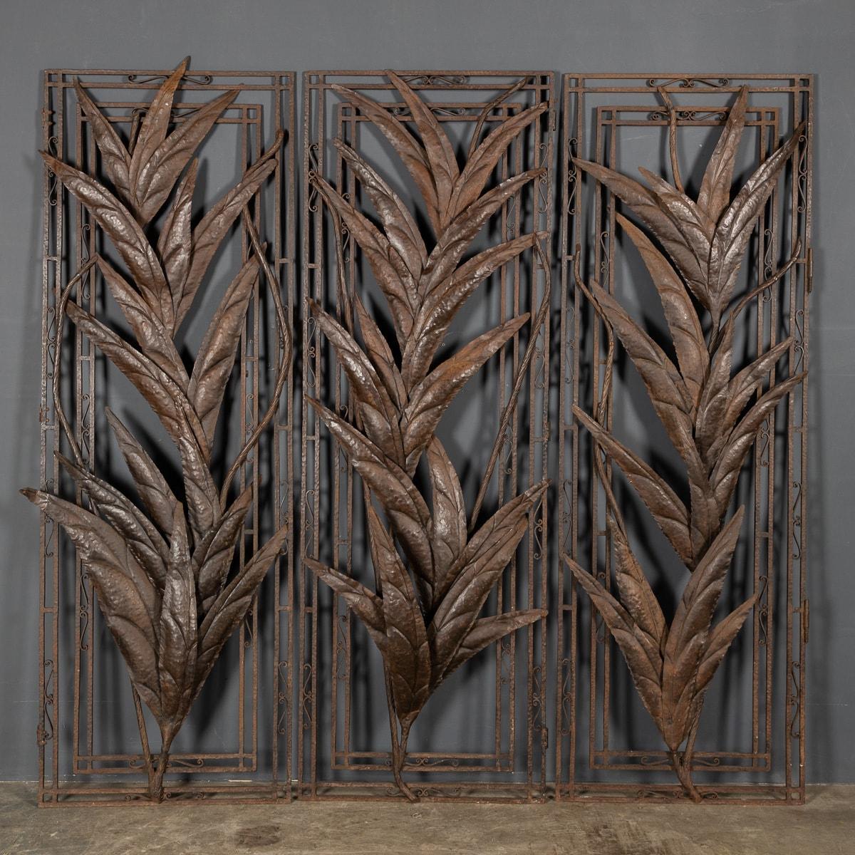 Arts and Crafts 20th Century Arts & Crafts Style Bronzed Wrought Iron Panels, c.1920