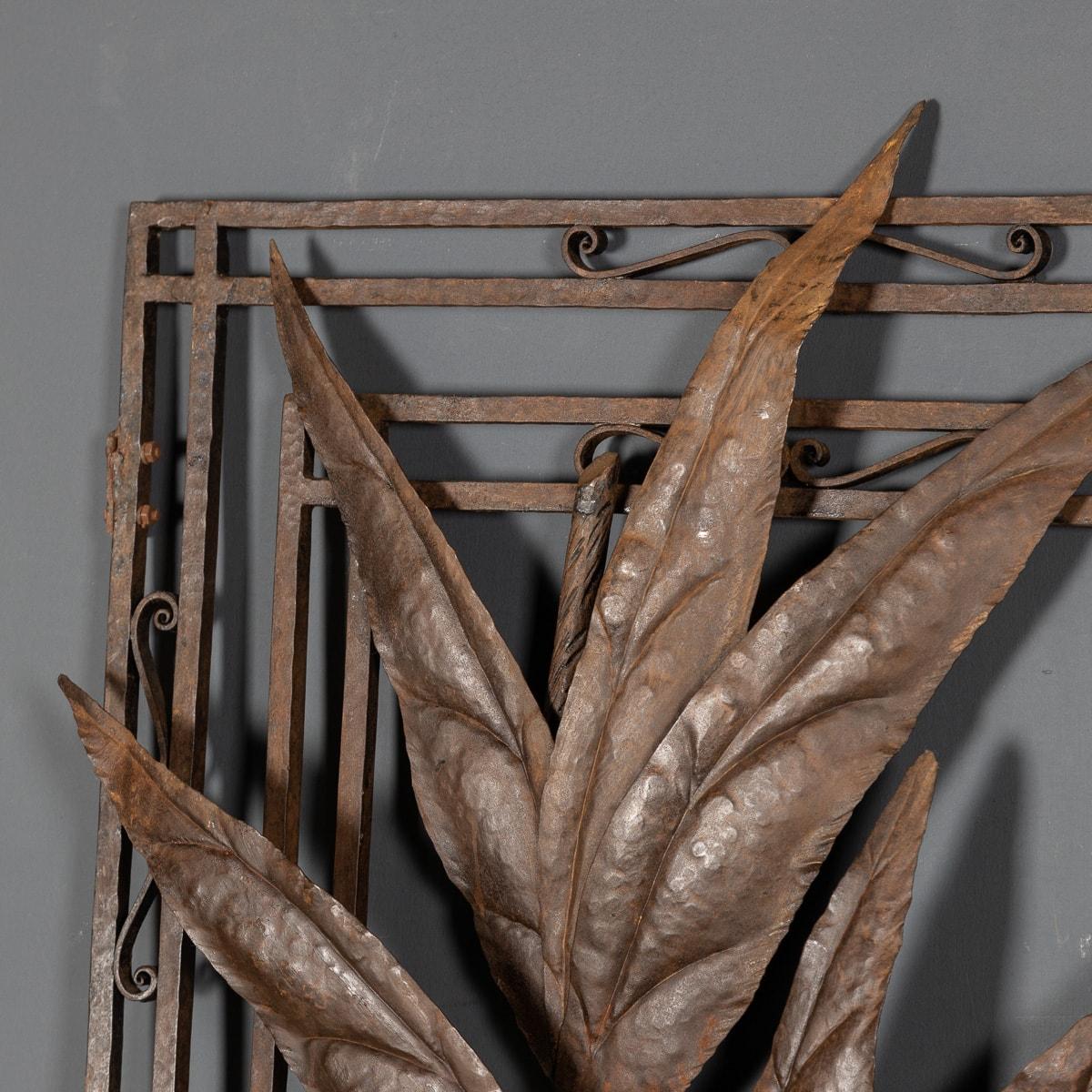 French 20th Century Arts & Crafts Style Bronzed Wrought Iron Panels, c.1920