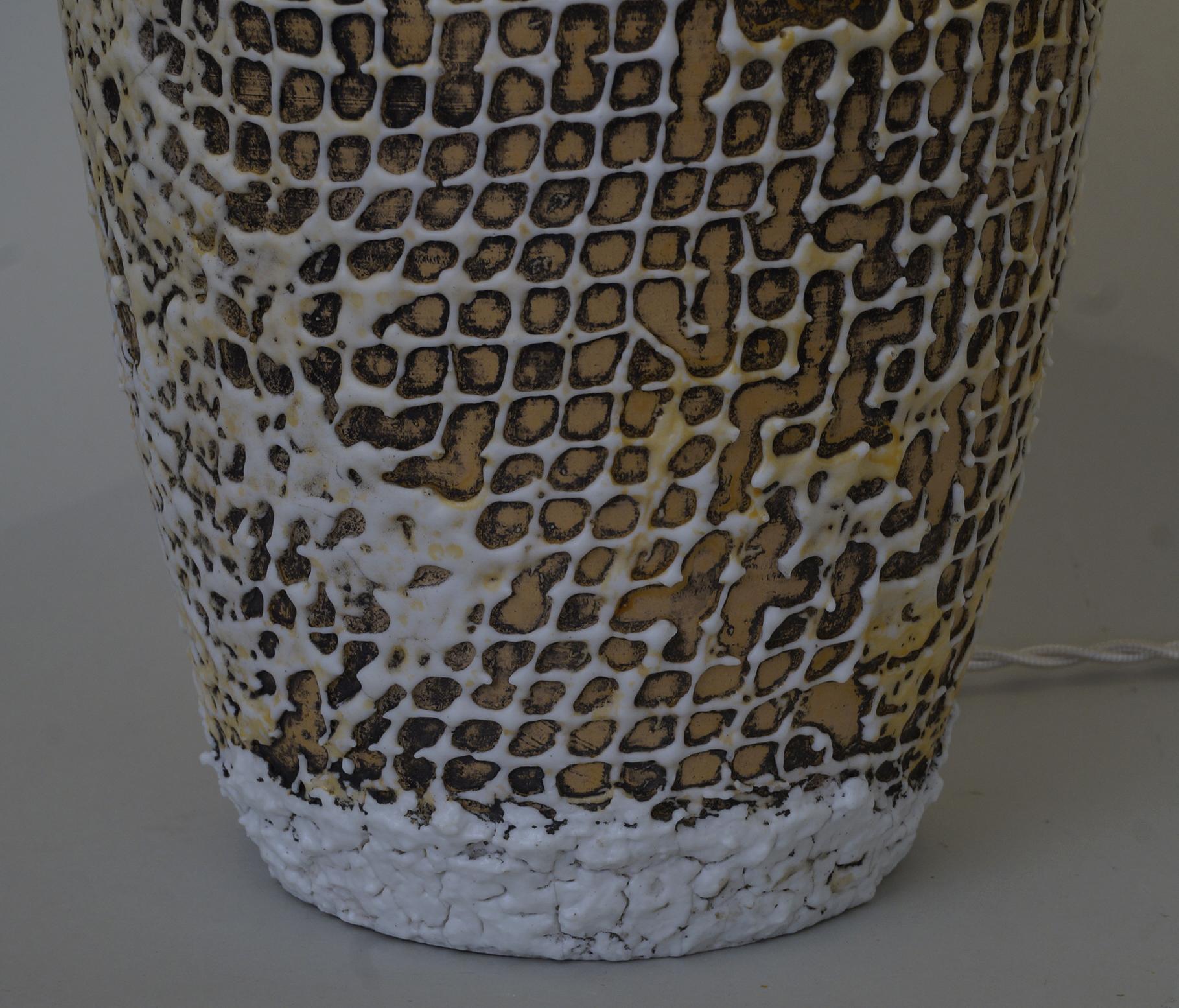 20th Century Artwork Ceramic Table Lamp In Good Condition In Paris, FR