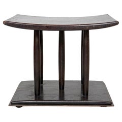 Tabouret Ashanti du 20ème siècle - Grande assise en bois noir