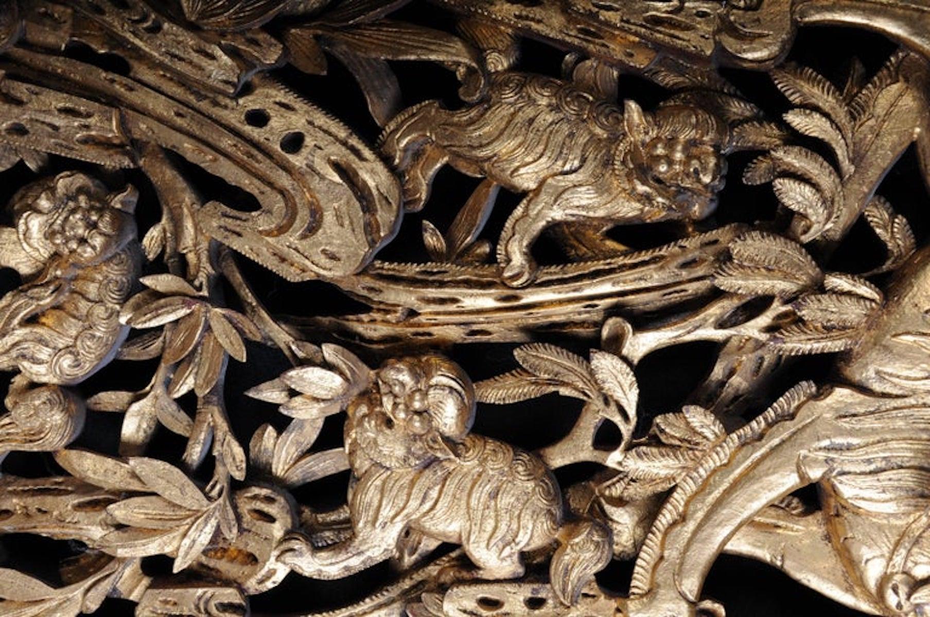 Chinois Tableau noir/tablette ornementale asiatique du XXe siècle, Asie en vente