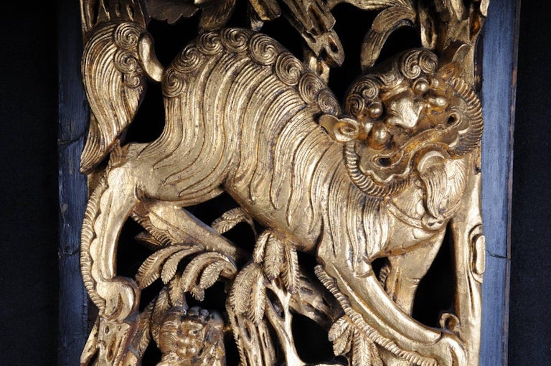 Bois Tableau noir/tablette ornementale asiatique du XXe siècle, Asie en vente