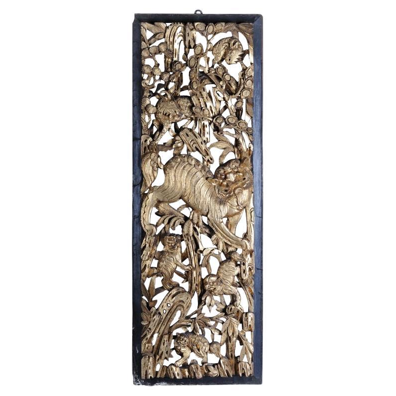 Asiatisches Schwarzboard/Ornamental-Tisch des 20. Jahrhunderts, asiatisch