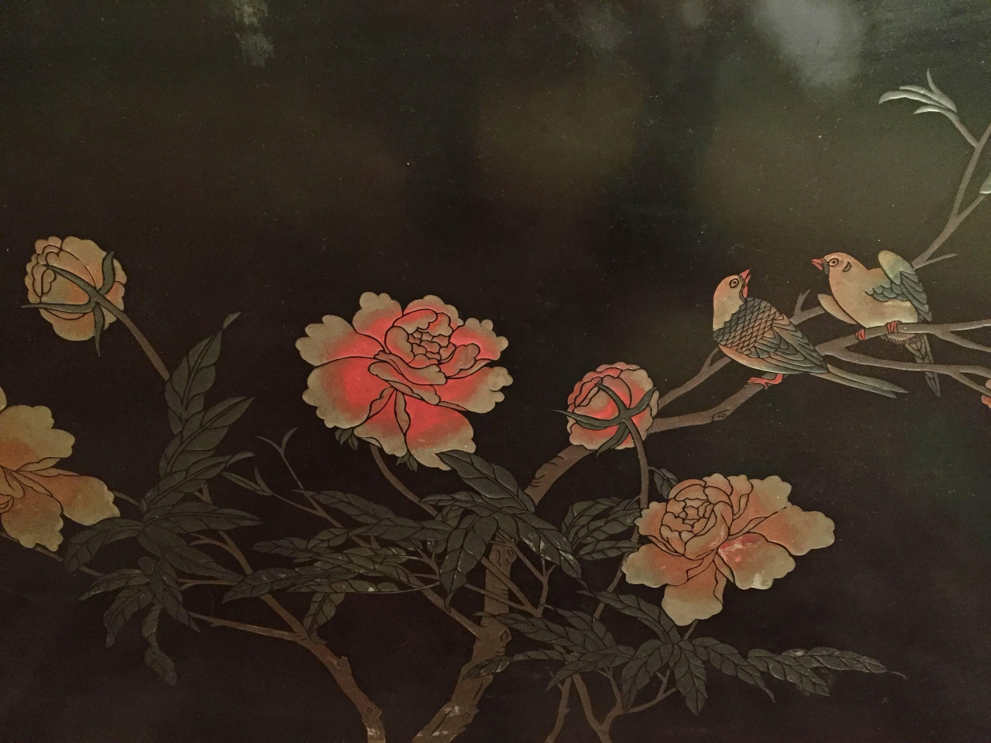 Hêtre Table basse asiatique de style chinoiserie du XXe siècle, ébénisée en vente