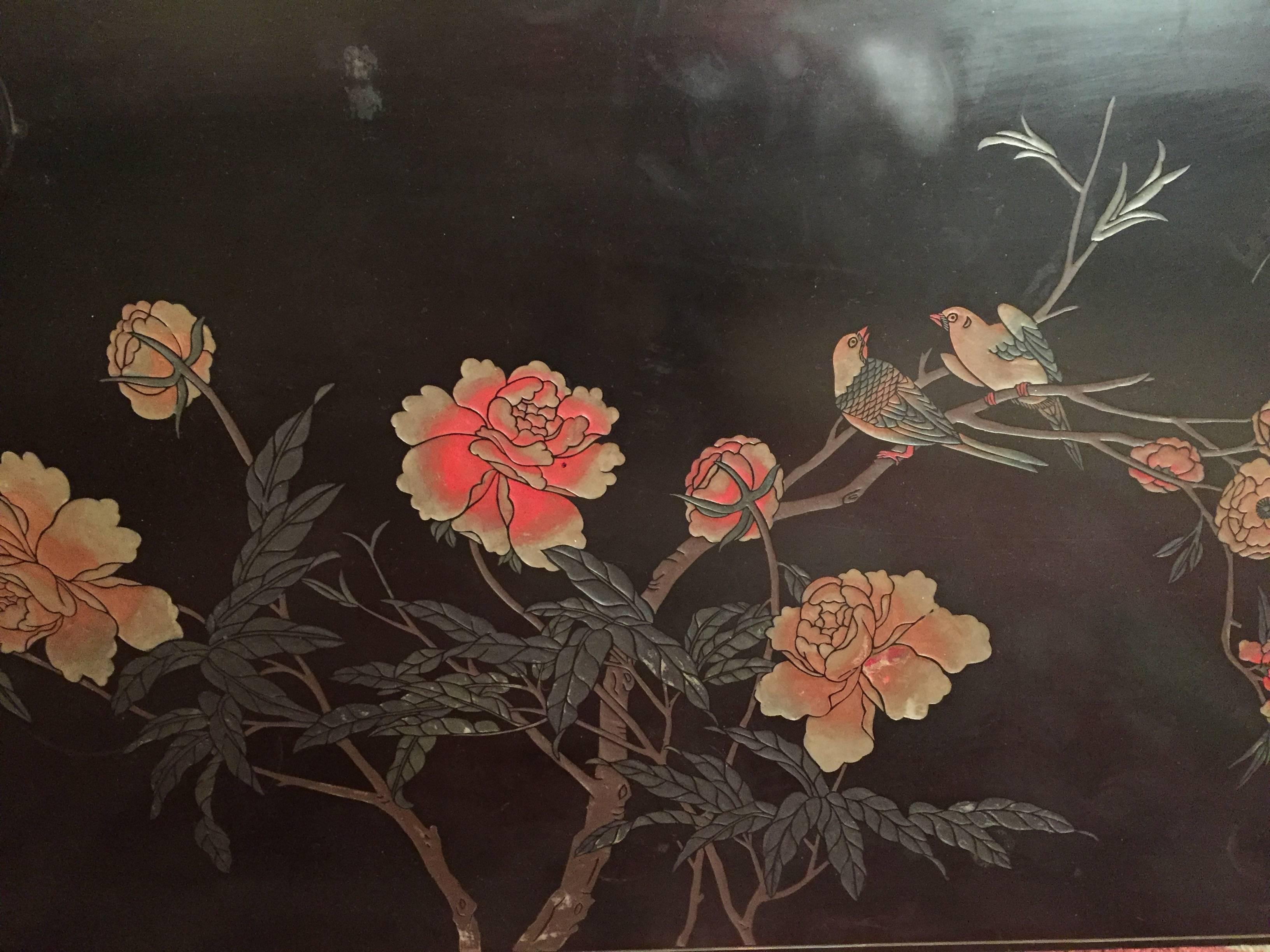 Table basse asiatique de style chinoiserie du XXe siècle, ébénisée en vente 1