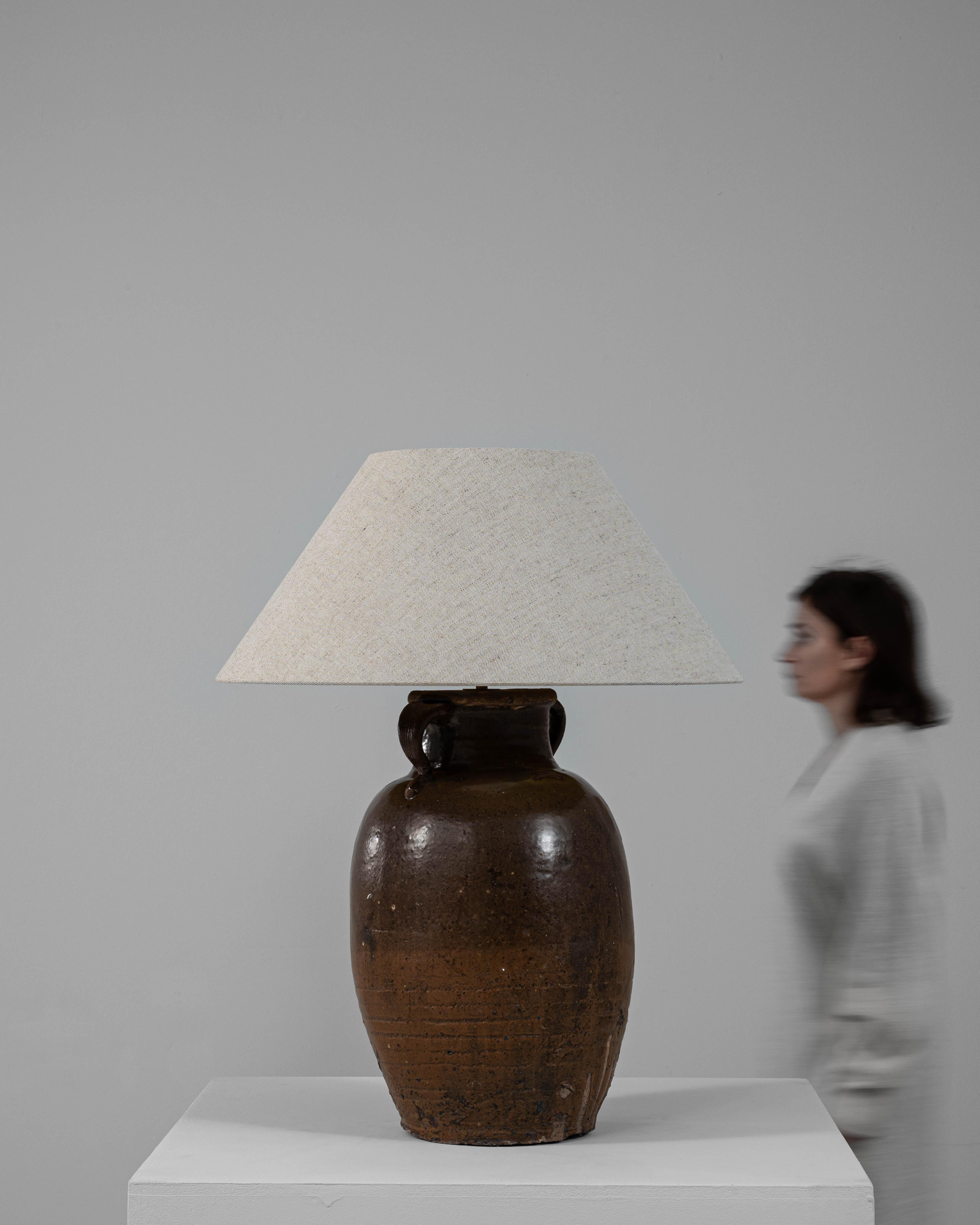 Céramique 20th Century Asian Glazed Jug Ceramic Table Lamp en vente